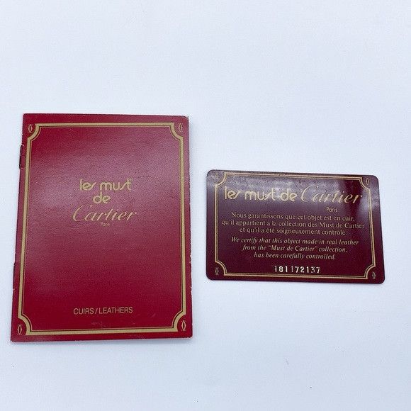 Cartier Cartier Deep Red Leather Envelope Clutch Size ONE SIZE - 7 Thumbnail