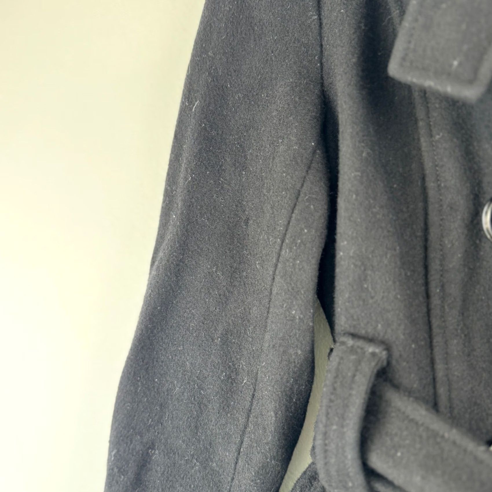 Vintage Joe's Jeans Black Wool Cashmere Blend Double Breasted Belted Trench Coat Small Size 28" / US 6 / IT 42 - 3 Thumbnail