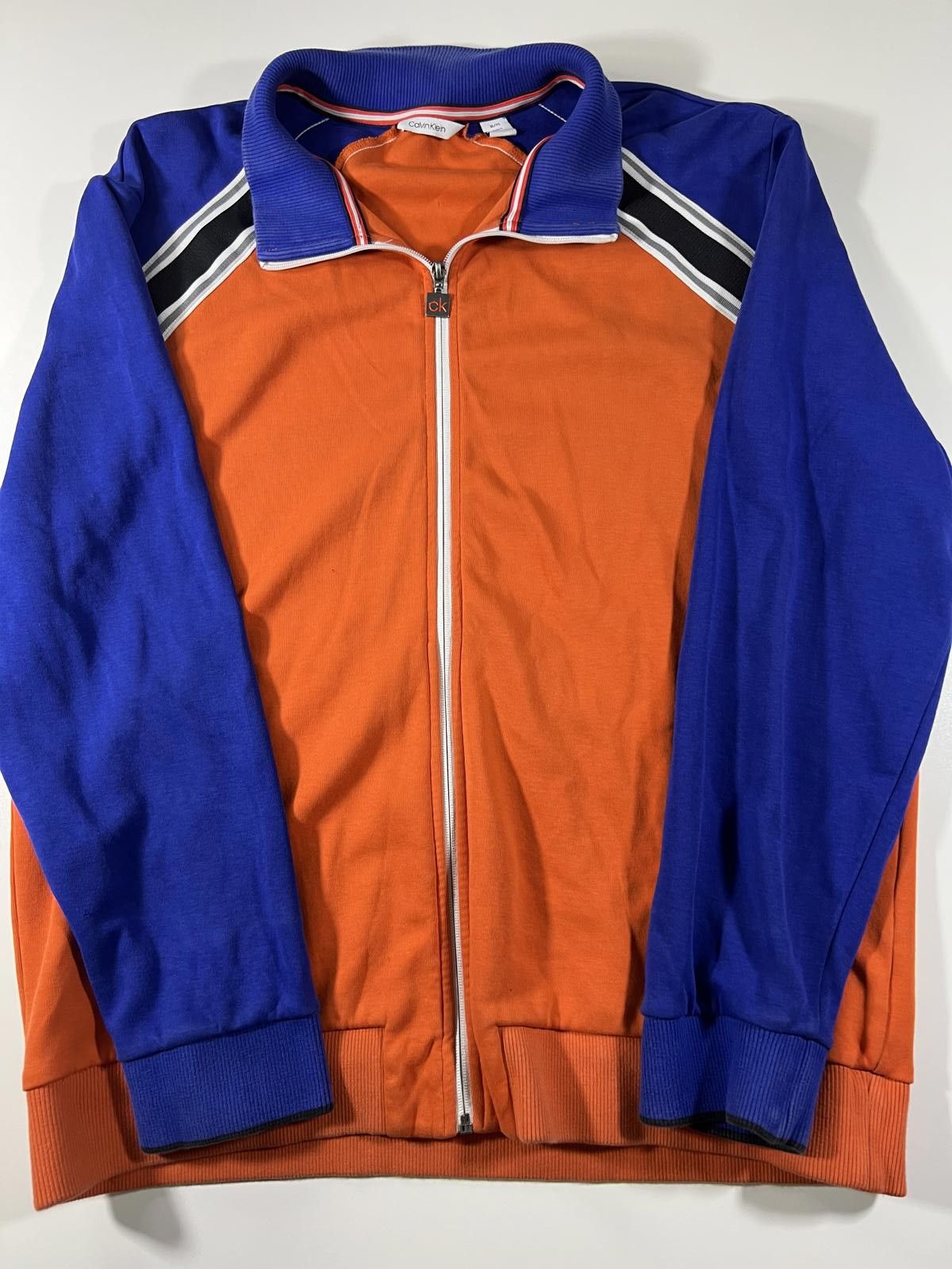 Calvin Klein Calvin Klein Men's XL Orange and Blue Zip-Up Track Jacket Size US XL / EU 56 / 4 - 1 Thumbnail