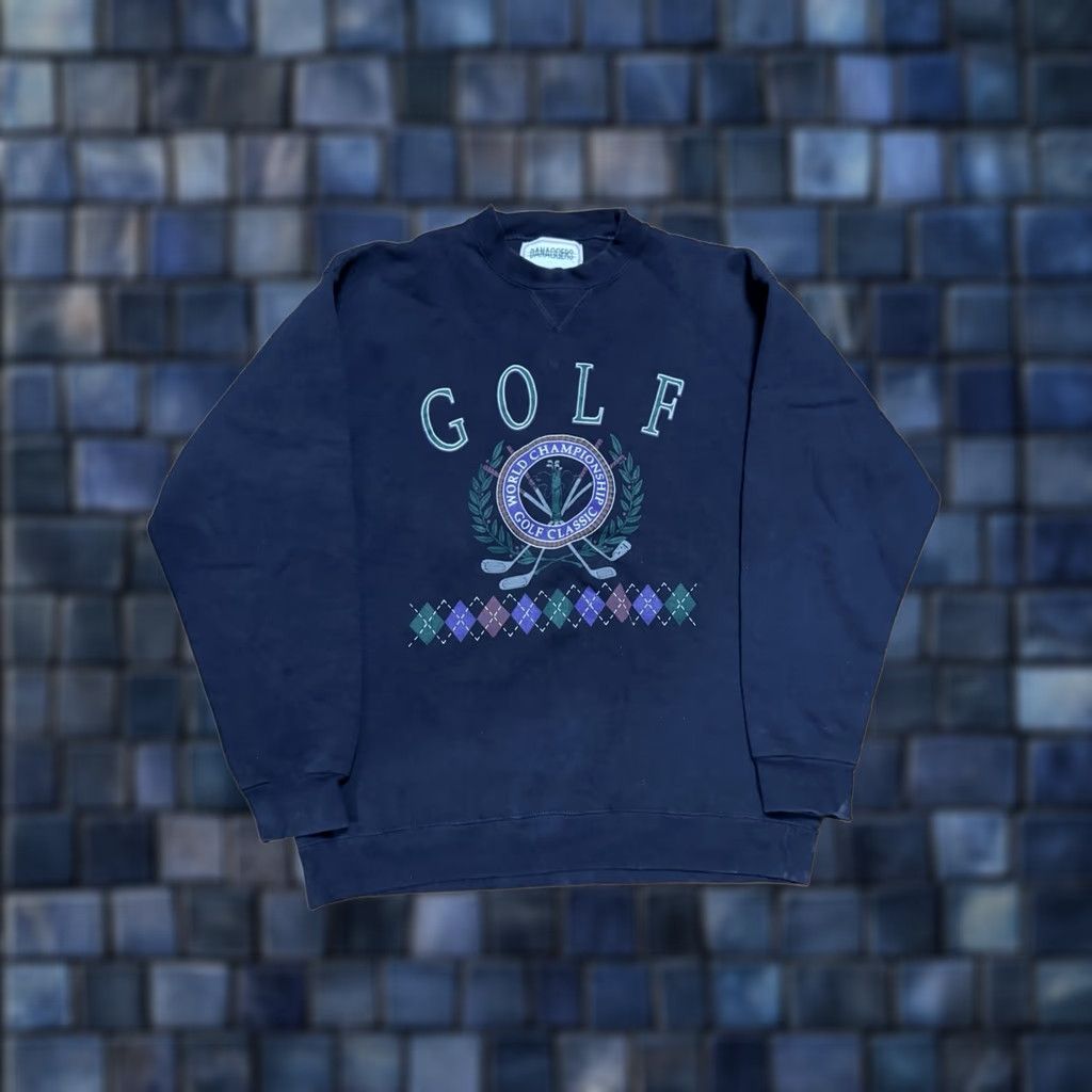 Vintage VINTAGE Golf World Championships Crewneck Sweatshirt Mens Large USA Made Navy Solid Graphic Print Size US L / EU 52-54 / 3 - 1 Thumbnail