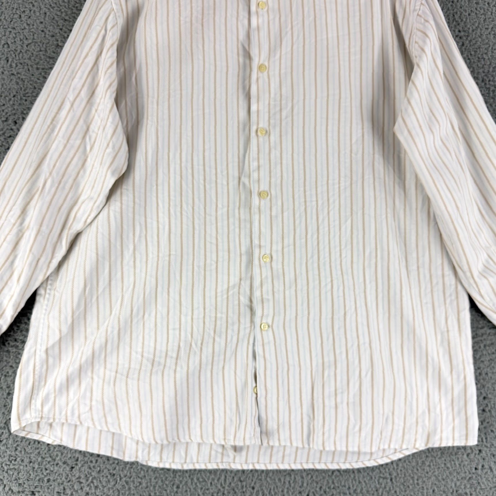 Ermenegildo Zegna Ermenegildo Zegna Dress Shirt Mens XL White Stripe 100% Cotton Long Sleeve Dress Shirt Mens XL White Stripe 100% Cotton Long Sleeve Size 46R - 4 Thumbnail