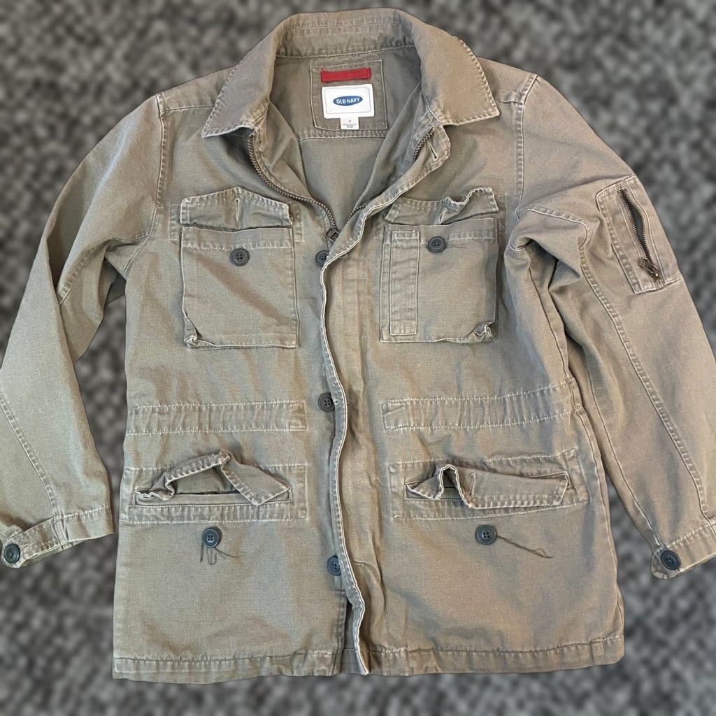 Old Navy Old Navy Military Field Jacket Mens Small Army Green Full Zip Cotton Utility Zip Size US S / EU 44-46 / 1 - 1 Thumbnail