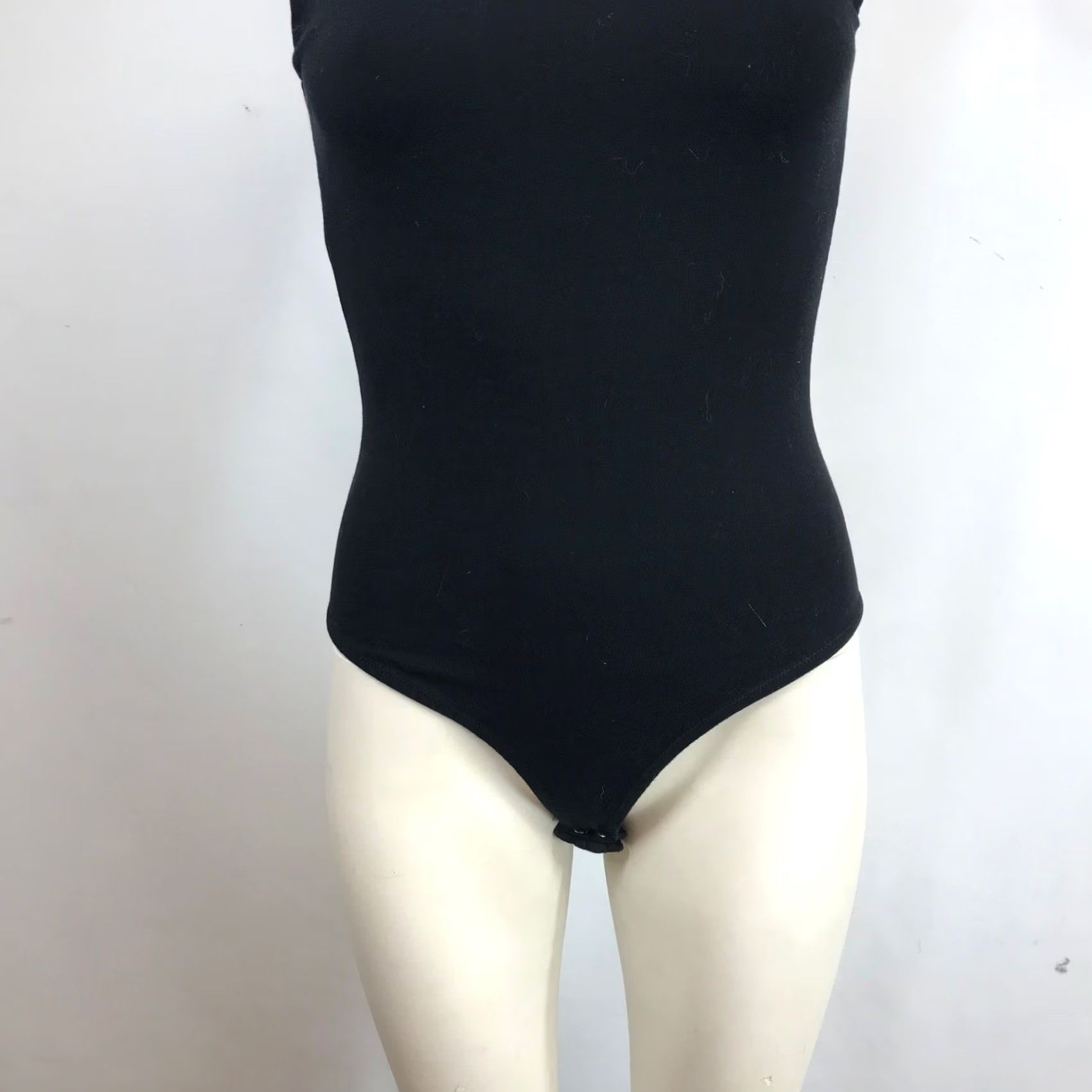 Vintage Pact Bodysuit Sleeveless Scoop Neck Black L Women Size L / US 10 / IT 46 - 3 Thumbnail