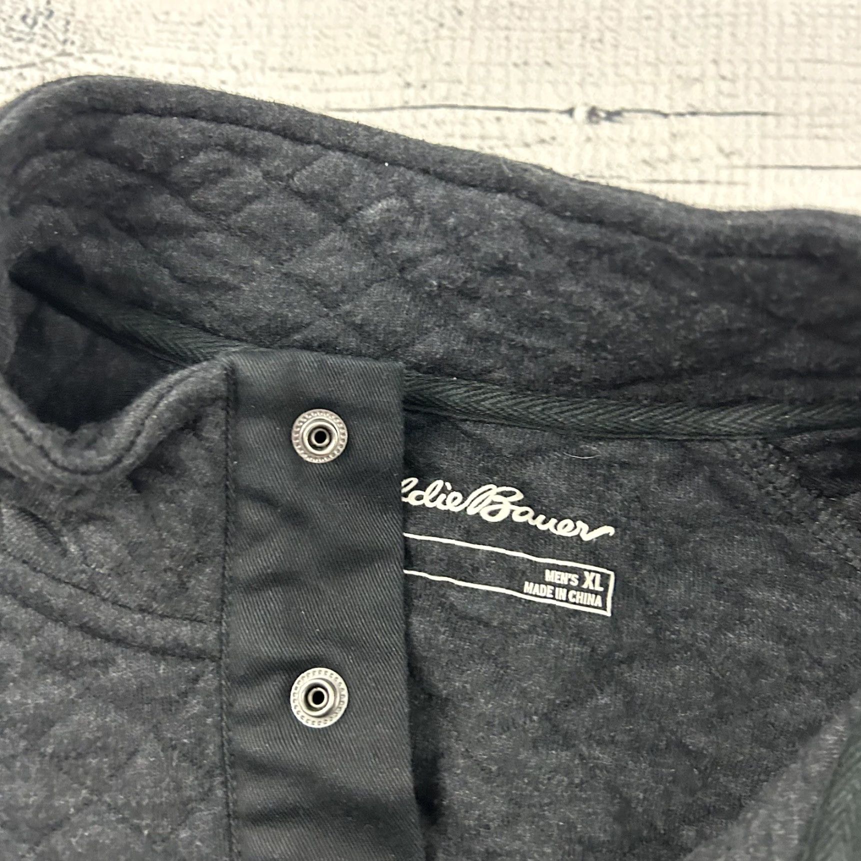 Eddie Bauer Eddie Bauer Jacket Mens XL Snap Button Pullover Quilted Dark Gray Regular Cotton Blend Front Closure Size US XL / EU 56 / 4 - 2 Thumbnail
