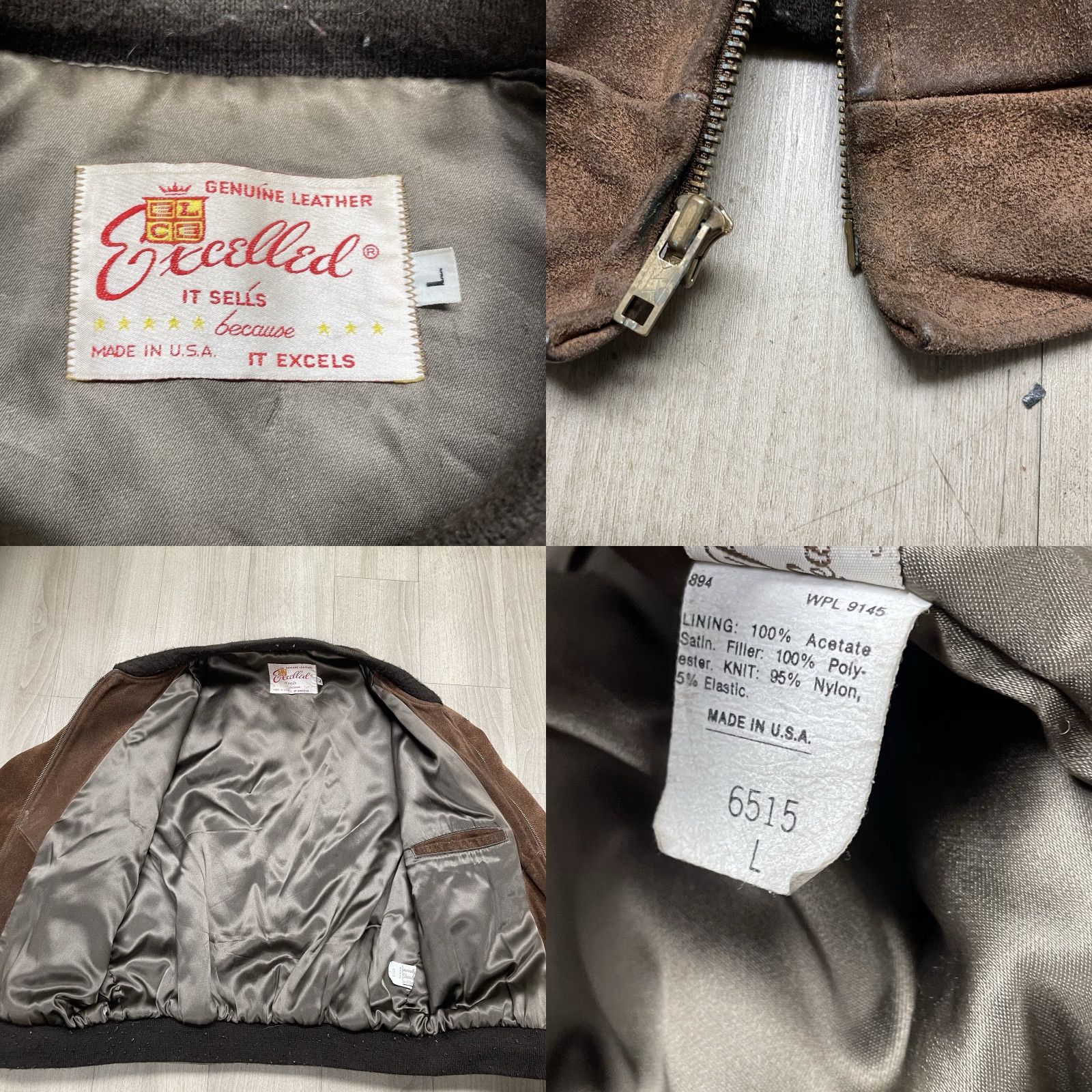 Schott VINTAGE SCHOTT Bomber Leather Jacket Mens L Brown Suede Leather Jacket Vintage 80s 70s Cossack Zip Pockets Size US L / EU 52-54 / 3 - 8 Thumbnail