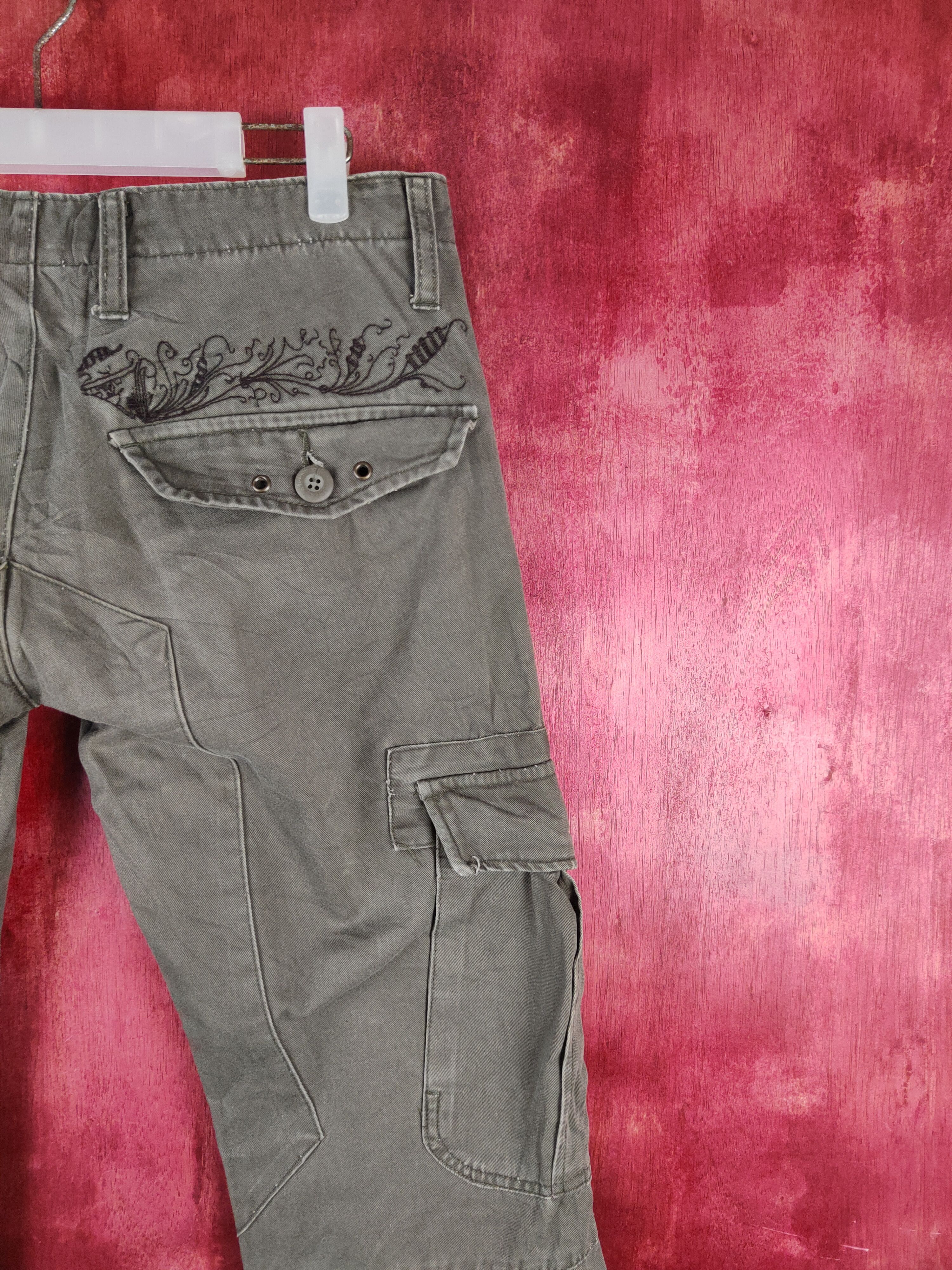 Japanese Brand Root Three Olive Multipocket Tactical Cargo Pants #S1798 Size US 30 / EU 46 - 14 Thumbnail