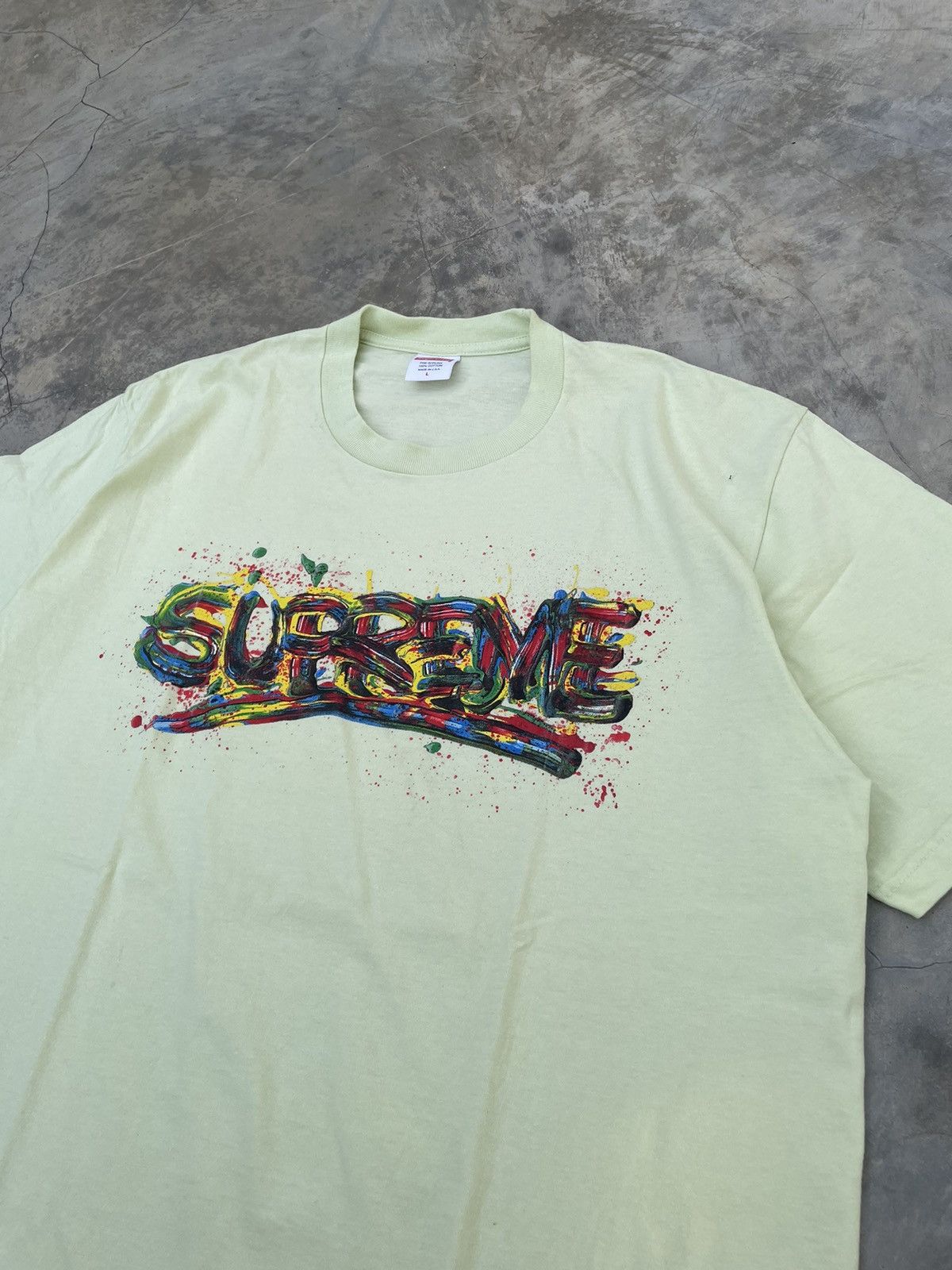 Designer × Supreme SS20 SUPREME Paint Logo Tee - Mint Green Size US L / EU 52-54 / 3 - 2 Thumbnail