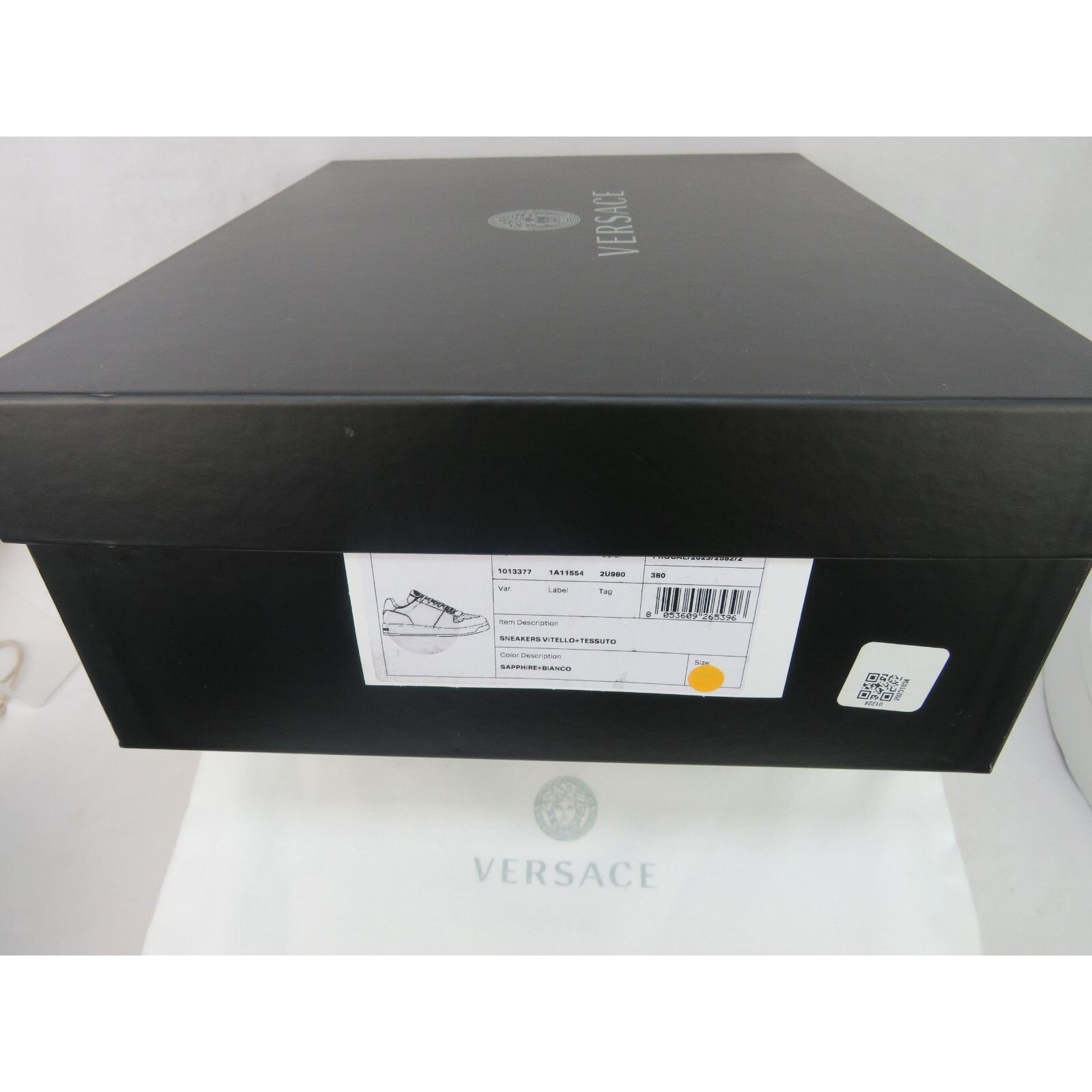Versace VERSACE BLUE WHITE LEATHER MEDUSA HEAD LOW SNEAKERS 12 45 IT Size US 12 / EU 45 - 13 Thumbnail