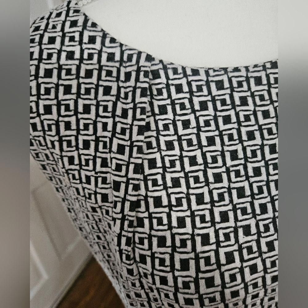Designer Stylish Black and White Print Midi Dress Size M / US 6-8 / IT 42-44 - 7 Thumbnail
