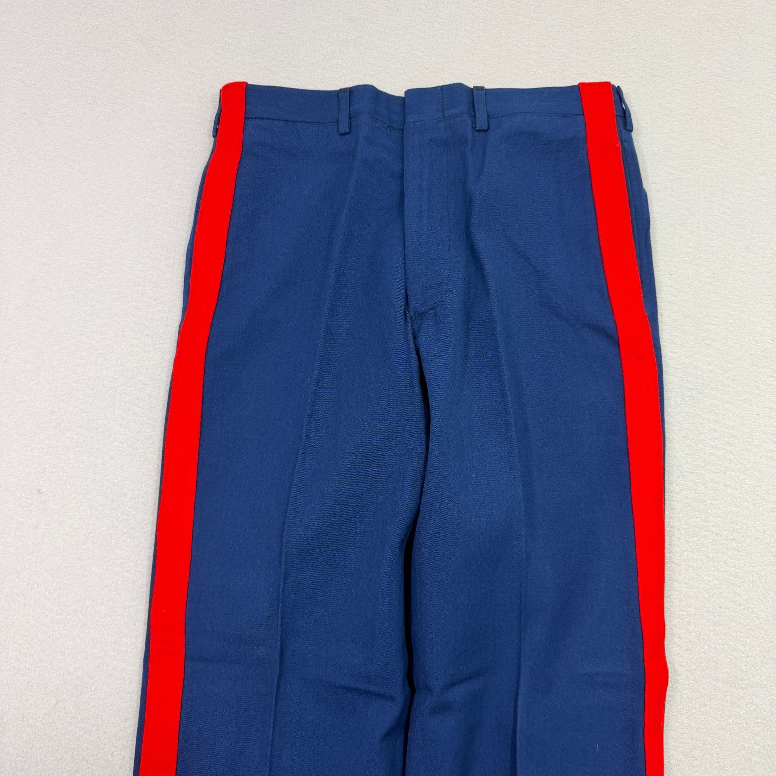Vintage Vintage USMC Gabardine Wool Trousers 32S (32x30) Blue Red Size US 32 / EU 48 - 2 Thumbnail