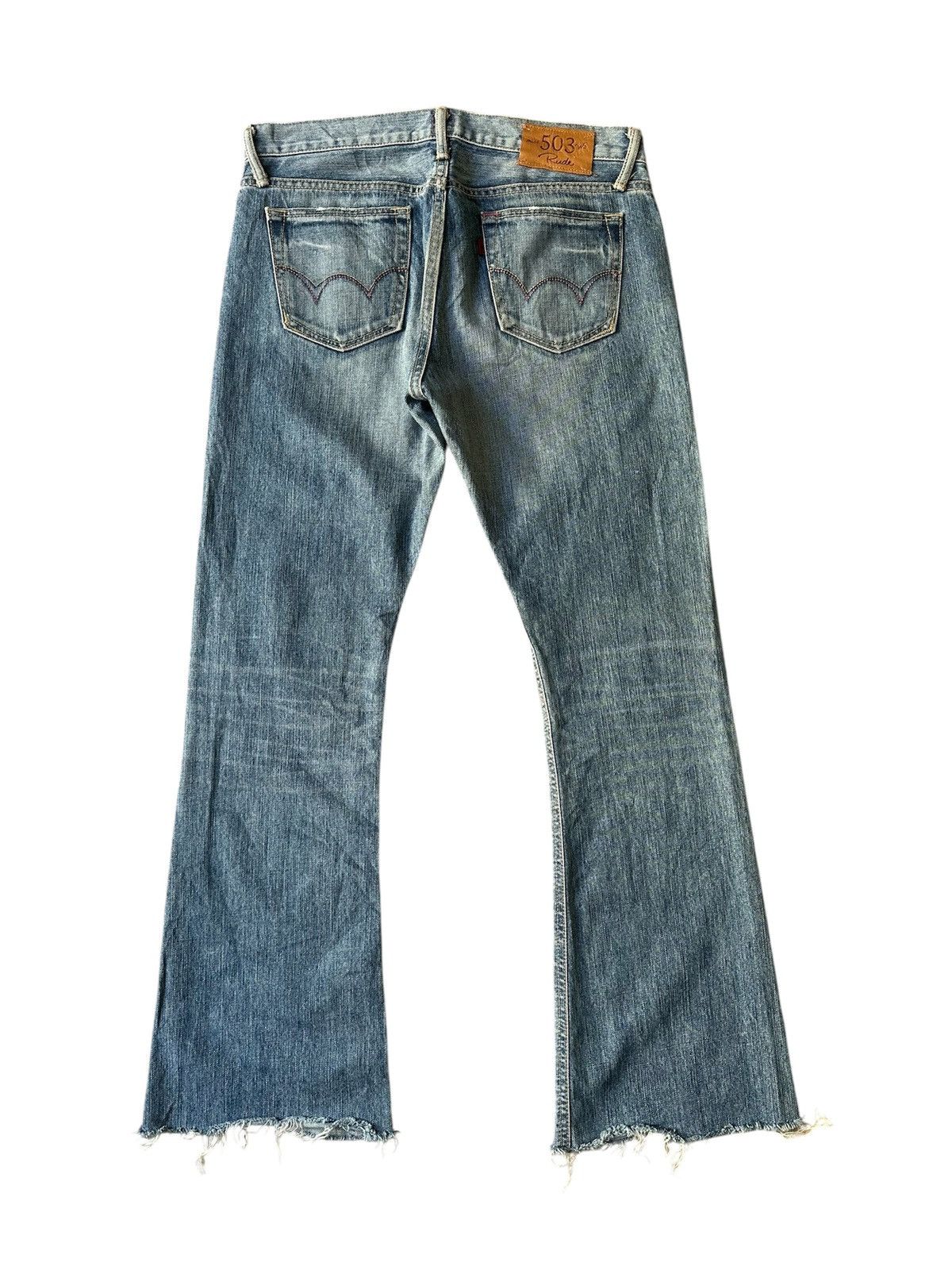 If Six Was Nine FLARE Edwin Miss 503 Rude Distressed Denim Size 30" / US 8 / IT 44 - 2 Thumbnail