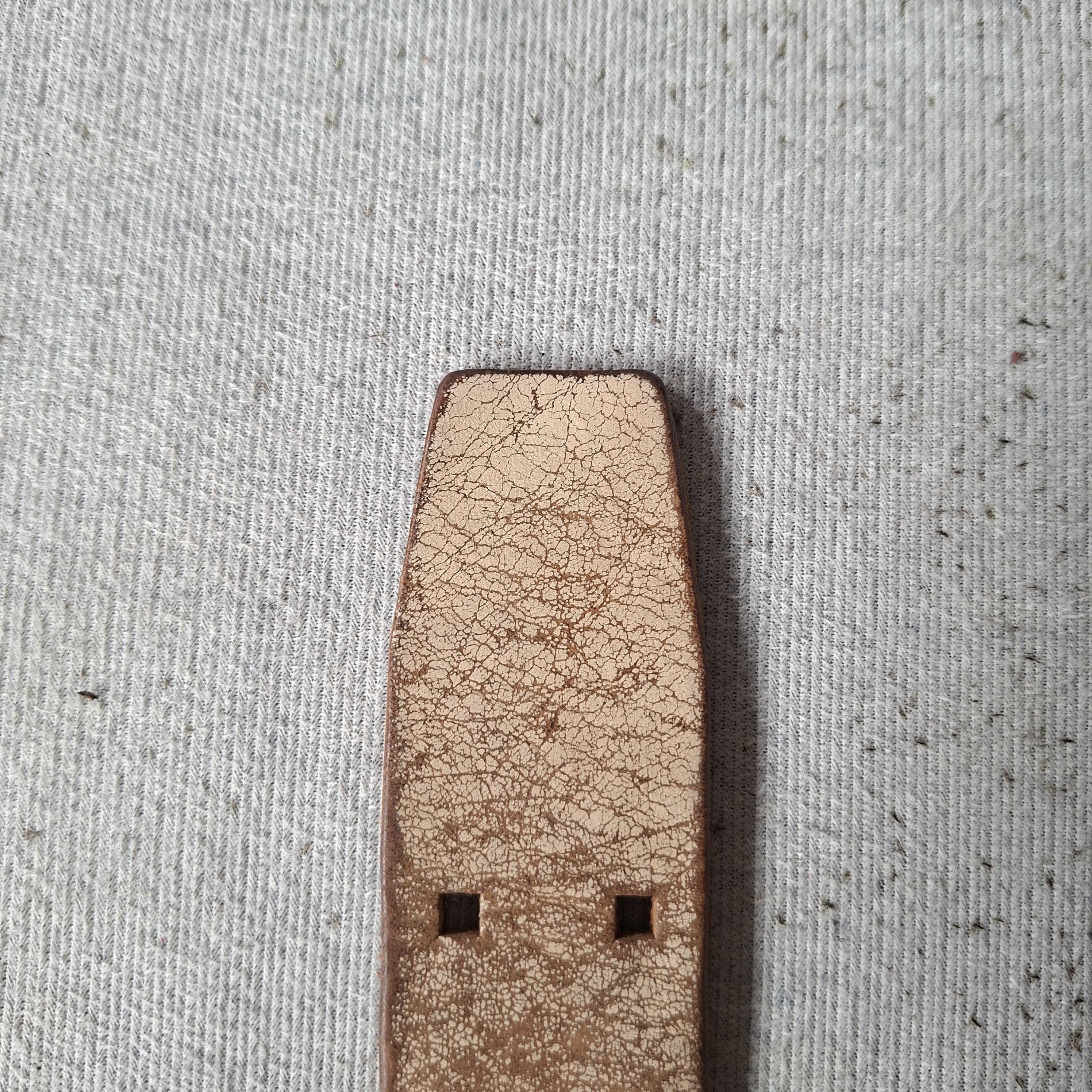 PPFM 💥 Vintage PPFM japan solid brass double prong leather belt Size ONE SIZE - 6 Thumbnail
