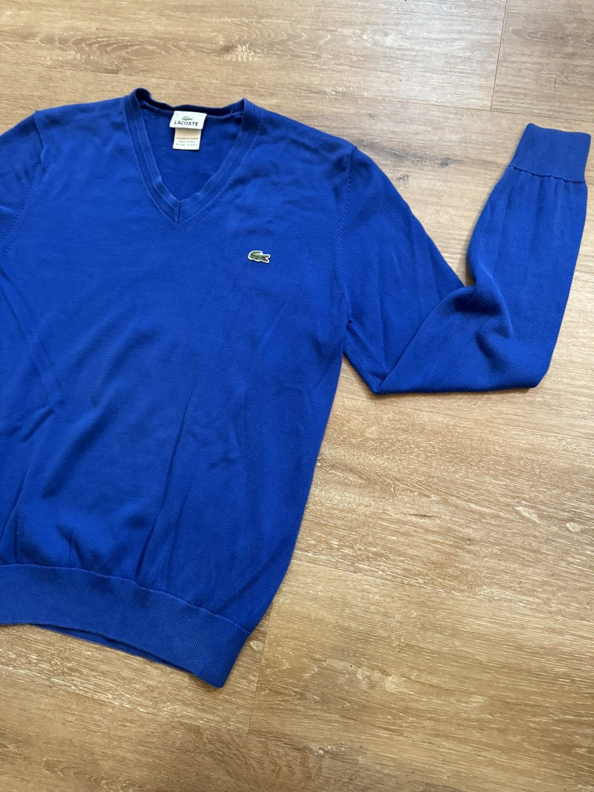 Izod Y2K Lacoste IZOD V Neck Knit Golfwear Preppy Sweater Royal Size US L / EU 52-54 / 3 - 9 Thumbnail