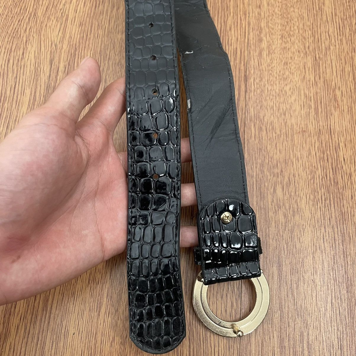 If Six Was Nine × Japanese Brand × Le Grande Bleu (L.G.B.) Black “G” Buckle snakeskin pattern belt Size ONE SIZE - 4 Thumbnail