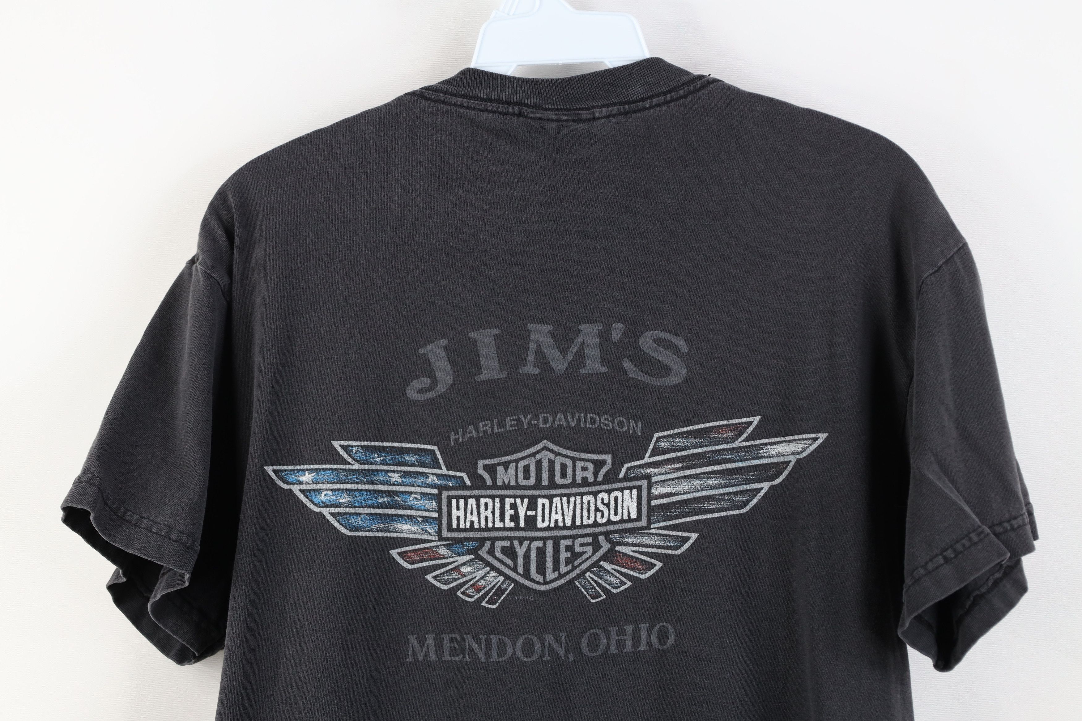 Harley Davidson Vintage Y2K 2002 Harley Davidson Eagle Flag T-Shirt USA Size US M / EU 48-50 / 2 - 16 Thumbnail