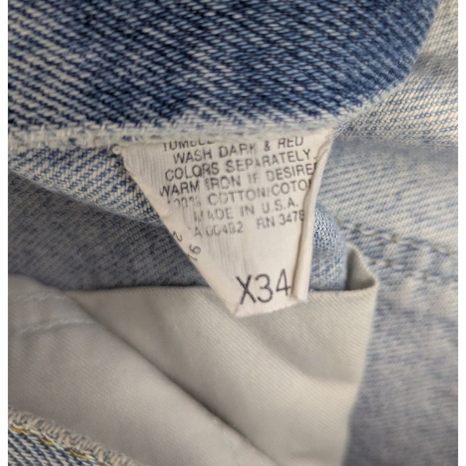 Lee × Vintage Vintage Lee Storm Rider Light Blue Distressed Denim Jeans Size US 34 / EU 50 - 5 Thumbnail