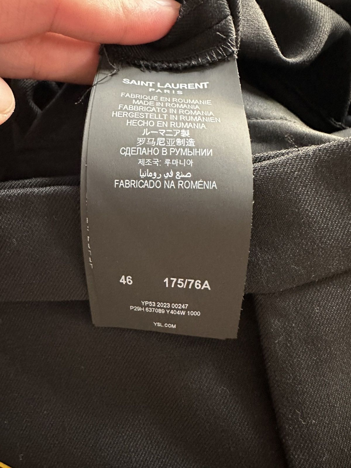Saint Laurent Paris Slim Fit trousers in wool size 46 Size 46R - 8 Thumbnail