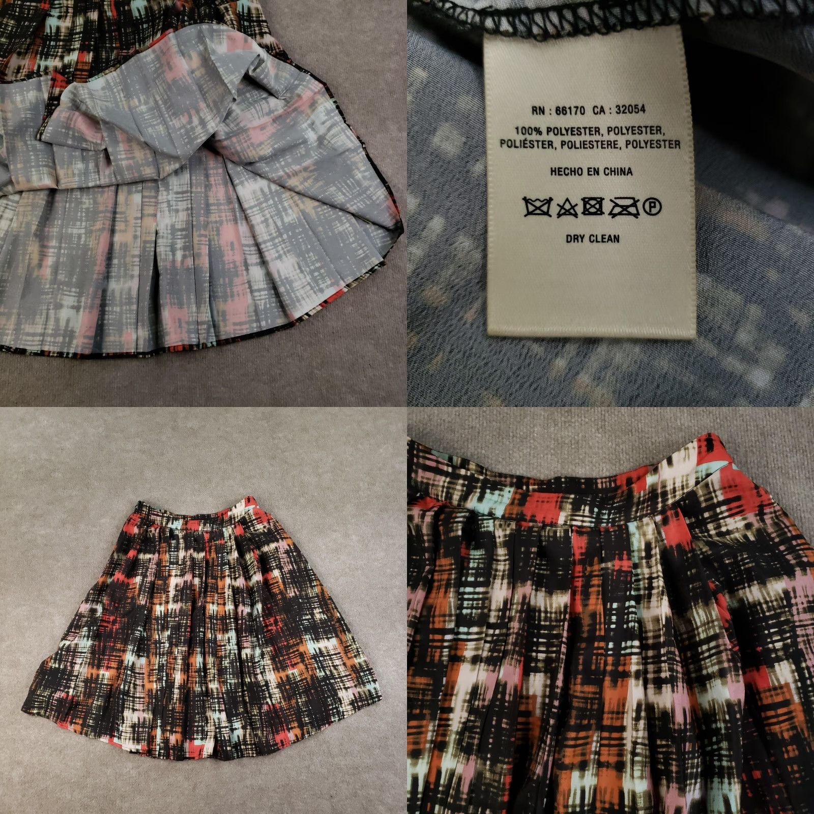 Anthropologie Anthropologie Skirt Women Size 4 Black Orange Pleated Pockets Casual Geometric Knee Length Size 27" / US 4 / IT 40 - 8 Thumbnail