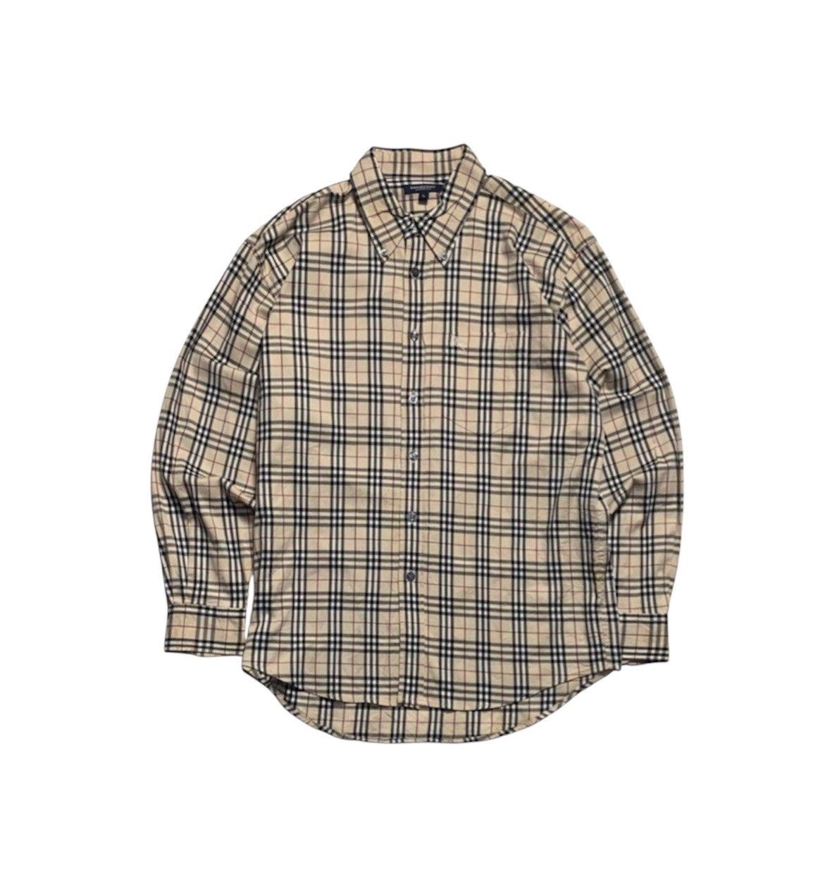 Burberry Burberrys Vintage Long Sleeve Nova Check Button Shirt Size US L / EU 52-54 / 3 - 1 Thumbnail