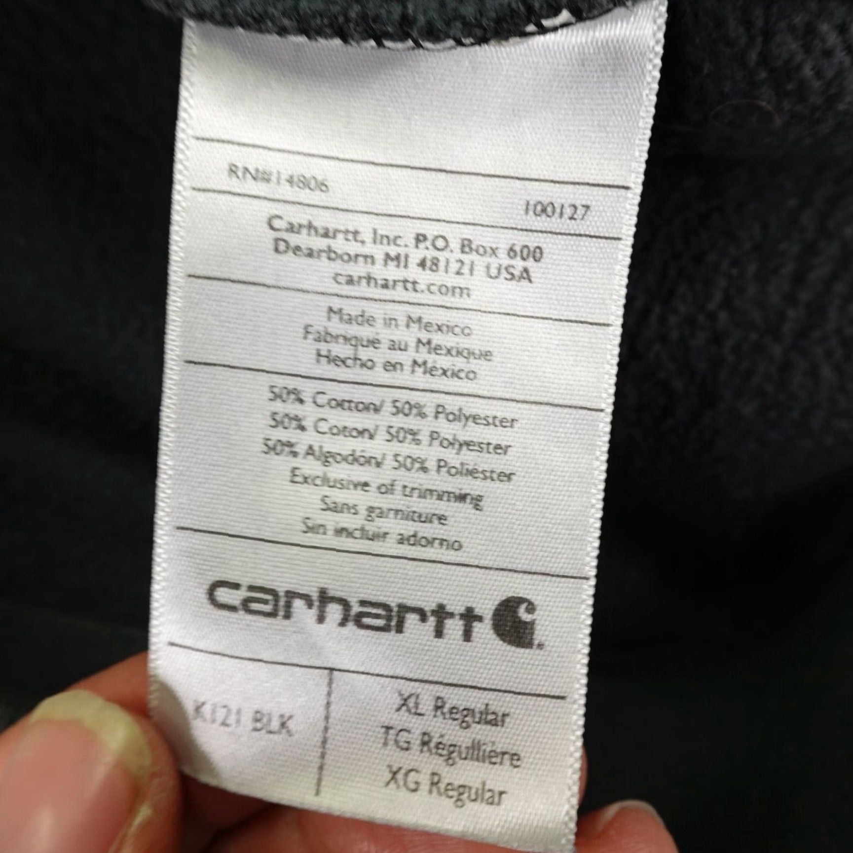 Carhartt VINTAGE Carhartt Hoodie Mens XL Black Original Fit Pullover Sweatshirt Logo Hooded Pockets Outdoor 90s Mens Size US XL / EU 56 / 4 - 7 Thumbnail