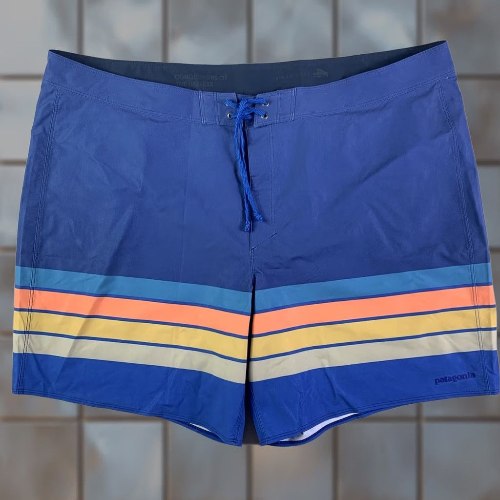 Patagonia Patagonia Board Shorts Men 44 Blue Striped Surf Swim Beach Mens Size US 44 / EU 60 - 1 Thumbnail