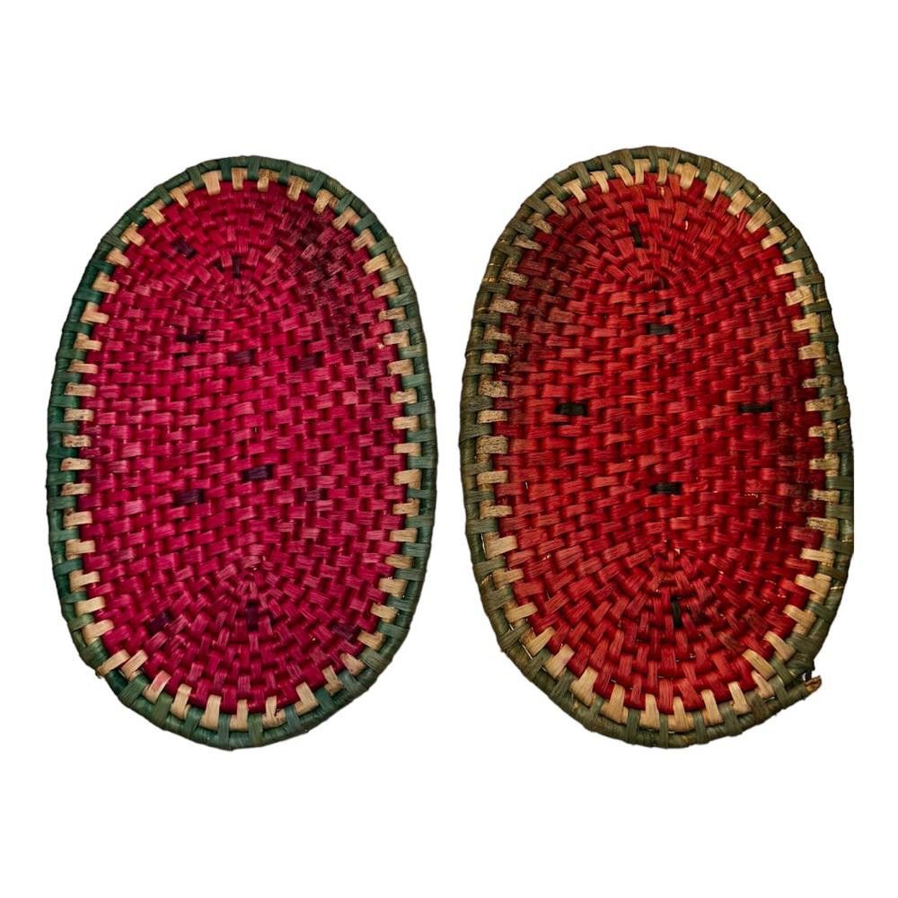 Designer Vintage Wicker Watermelon Place Mats Size ONE SIZE - 6 Thumbnail
