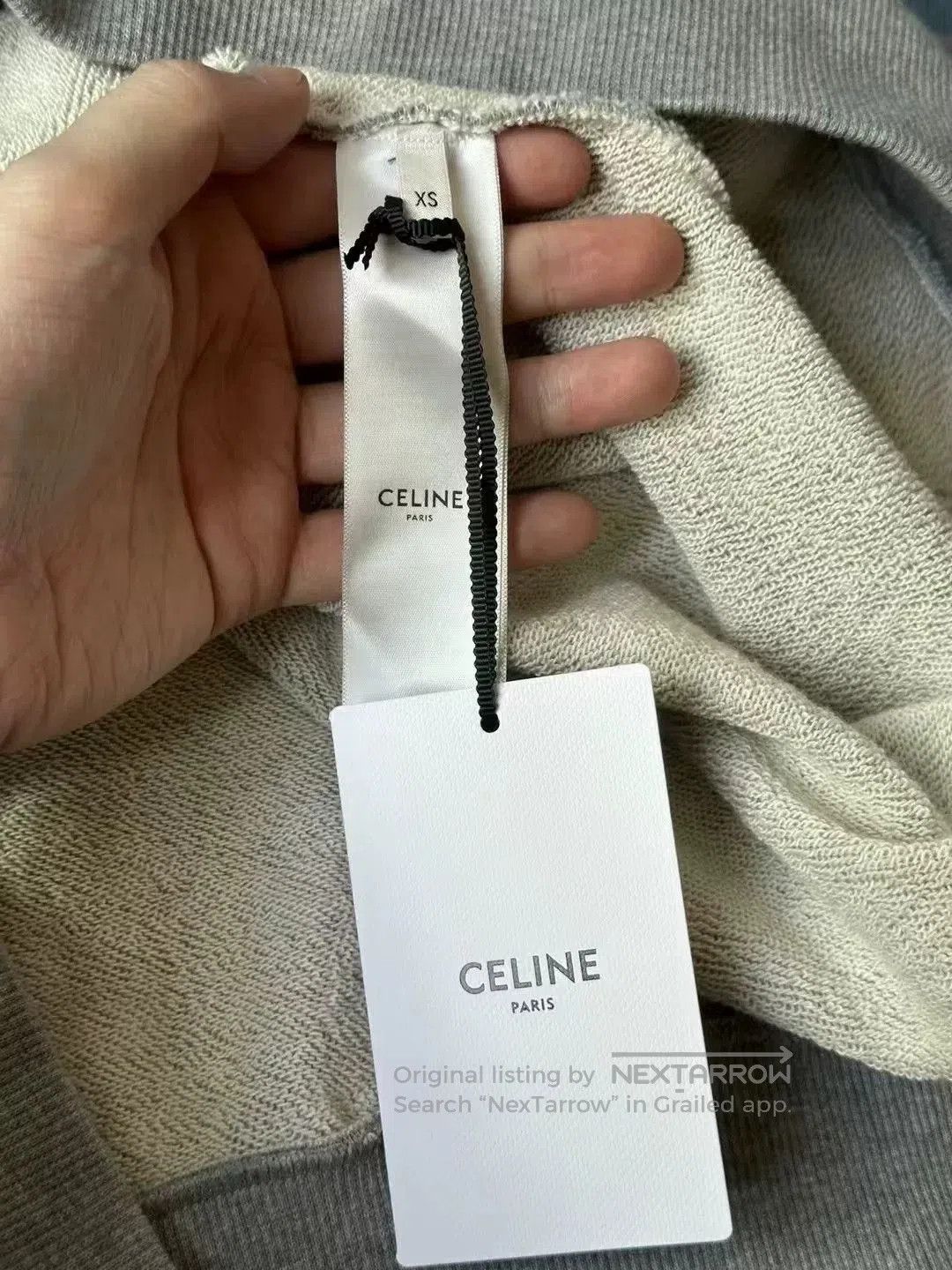 Celine Celine Gray 16 Slogan Long Hoodie. Size M / US 6-8 / IT 42-44 - 4 Thumbnail