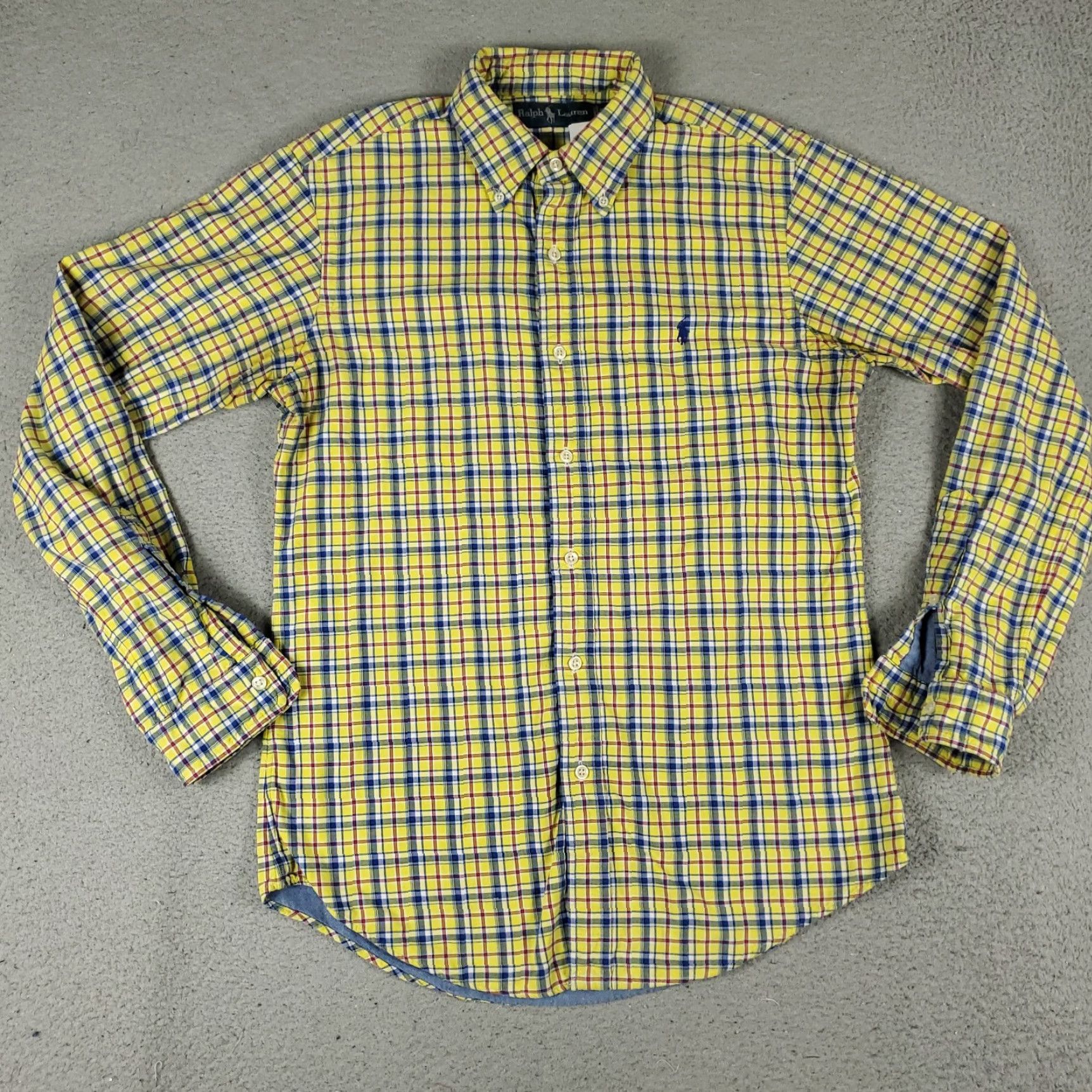 Ralph Lauren Ralph Lauren Shirt Mens Small Yellow Plaid Button-Up Long Sleeve Double Layered Cotton Classic Modern 90s Preppy Mens S Yellow Plaid Button-Down Size US S / EU 44-46 / 1 - 3 Thumbnail