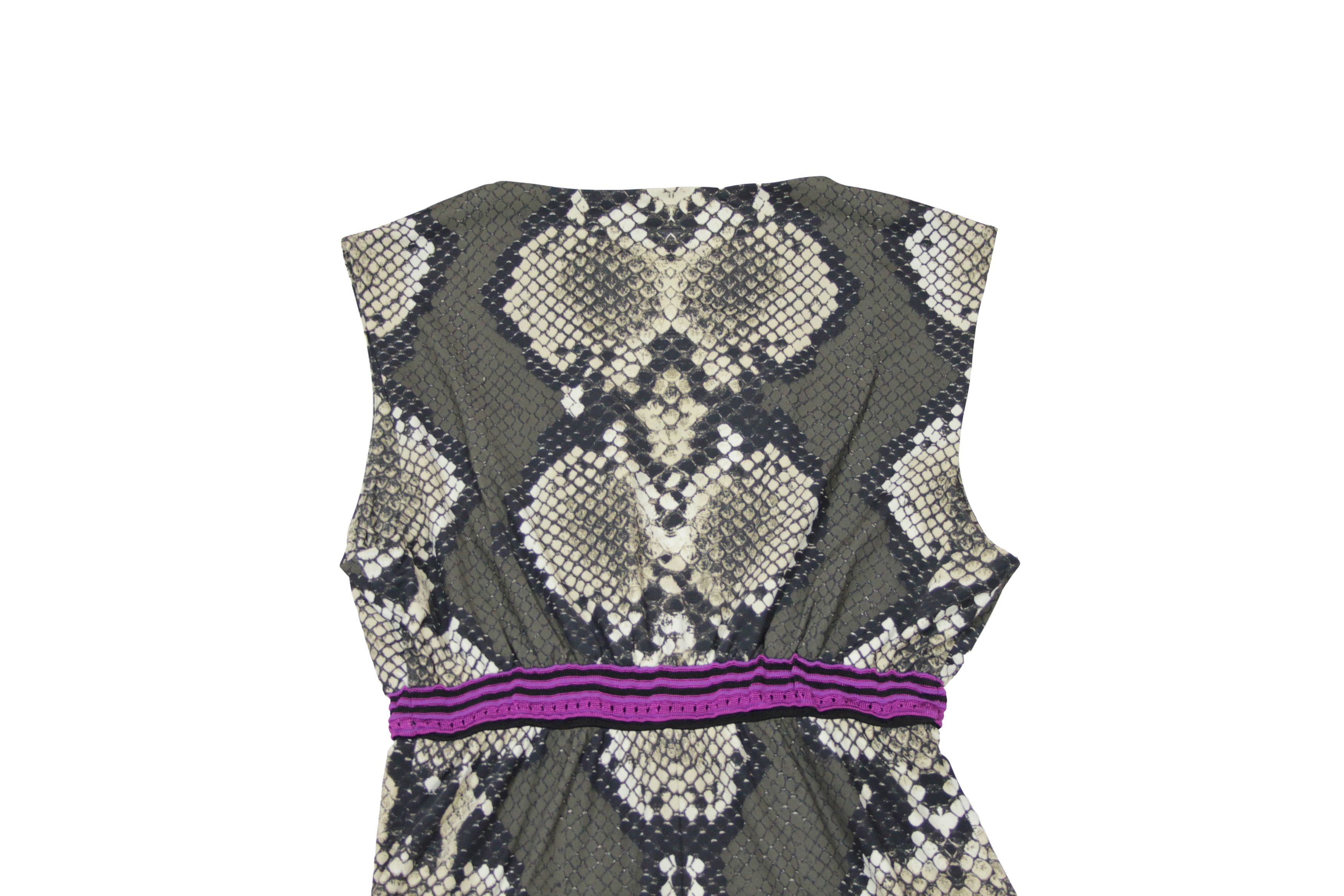 Roberto Cavalli 00S Snakeskin Print Stretch Dress Vintage Size S / US 4 / IT 40 - 6 Thumbnail