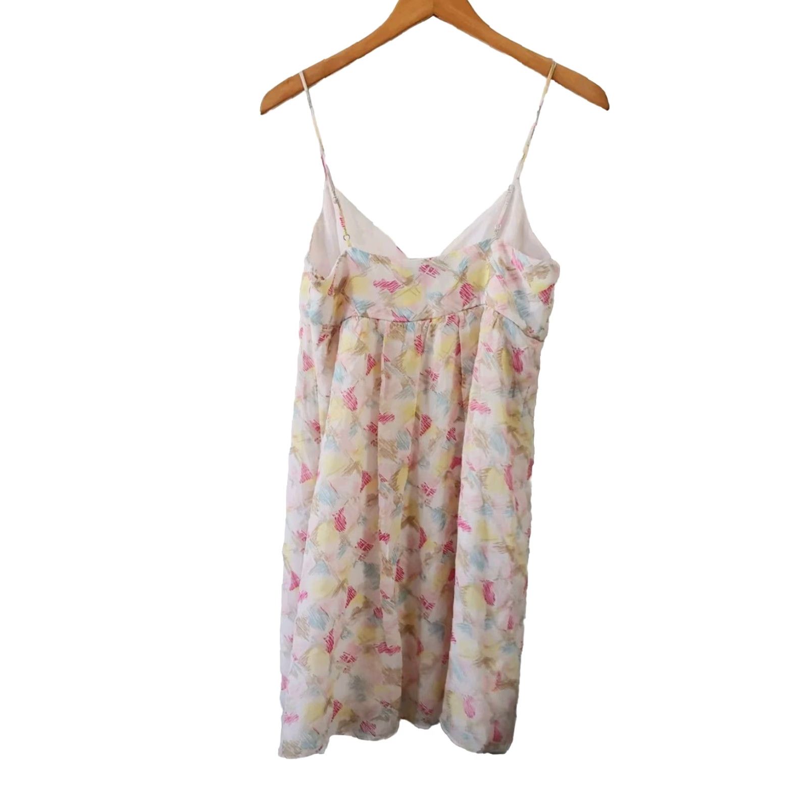 Bcbgmaxazria BCBG Maxazria Dress Womens S Floral Mini Sheer Lined Spaghetti Straps Side Zip Size S / US 4 / IT 40 - 4 Thumbnail