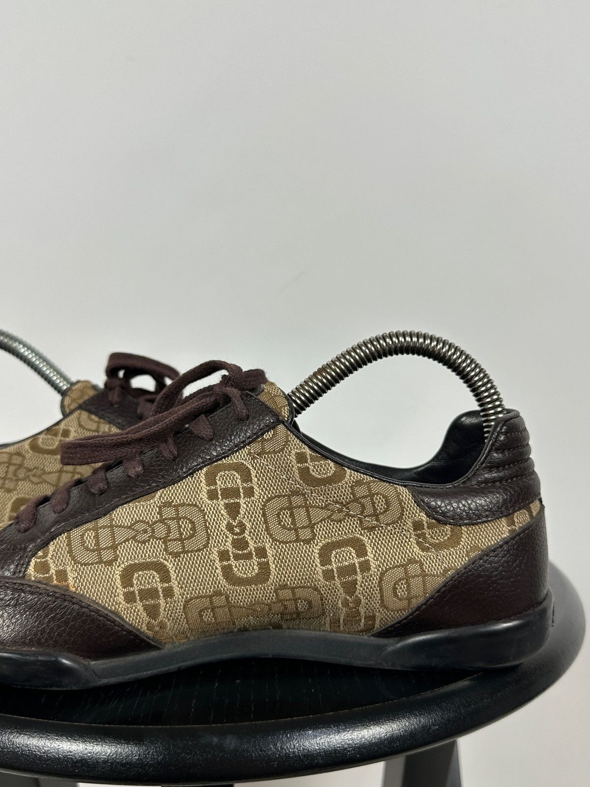 Gucci Gucci GG Monogram Leather/Canvas Lace Up Low Sneakers Size US 6 / IT 36 - 20 Thumbnail