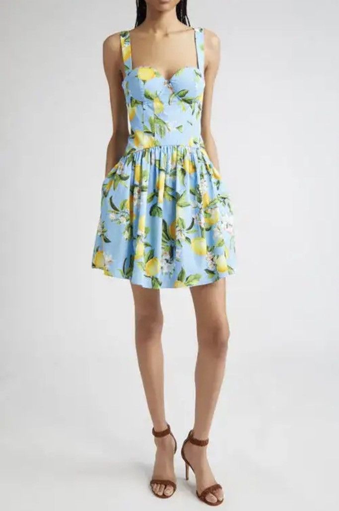 L'AGENCE L'AGENCE Lemon Print Corset Minidress size 8 Size M / US 6-8 / IT 42-44 - 2 Thumbnail