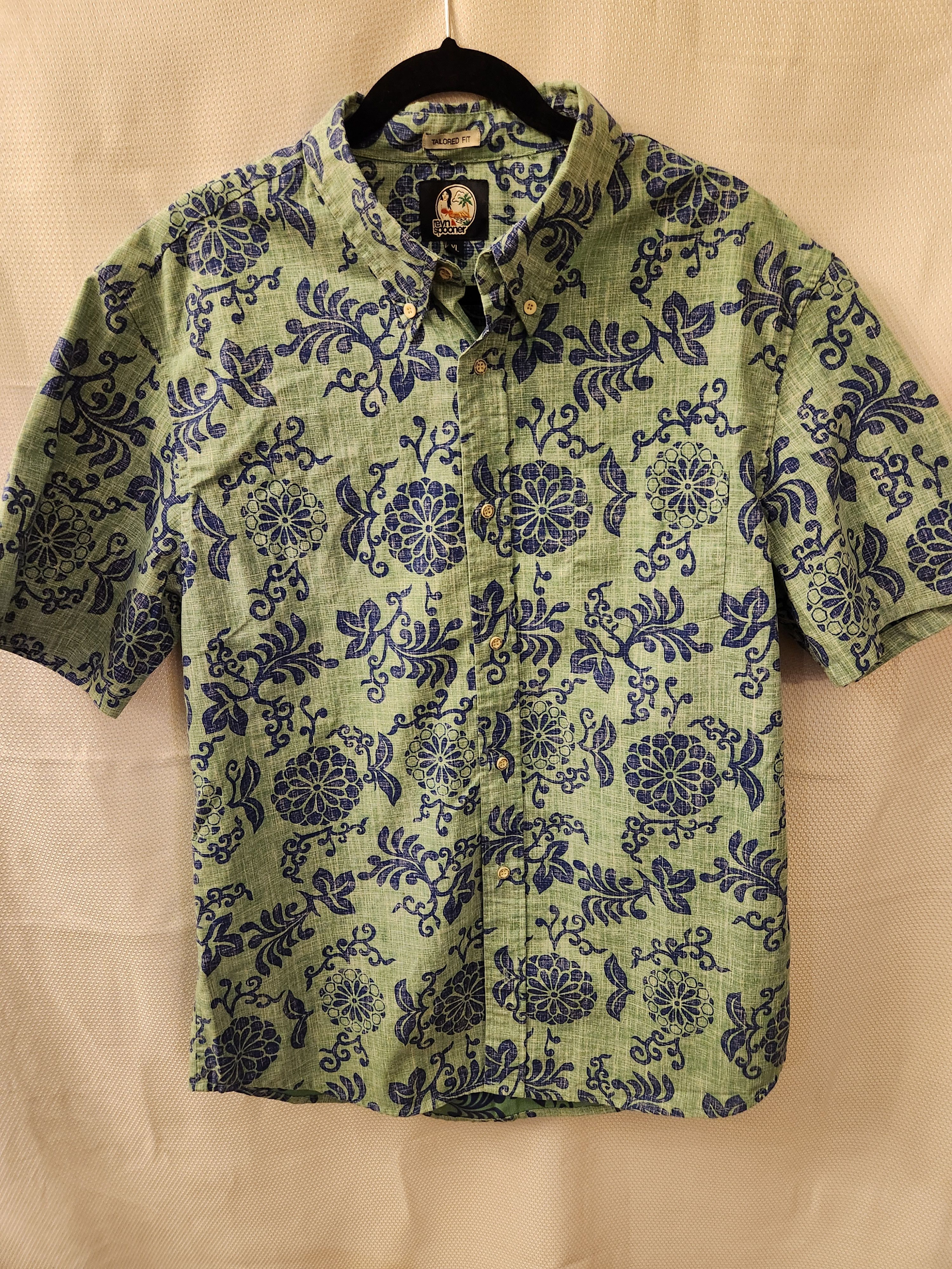 Reyn Spooner Tailored Fit Button Front Tropical Short Sleeve Shirt Size US XL / EU 56 / 4 - 1 Thumbnail