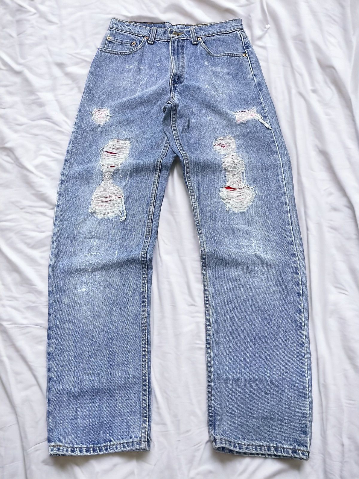 Hysteric Glamour × Levi's × Vintage Vintage Levis 550 Loose Fit Distressed Frayed Jeans Size US 29 - 1 Thumbnail