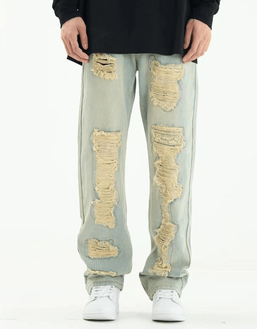 Japanese Brand American high street washed distressed fashion ripped jeans Size US 32 / EU 48 - 1 Thumbnail