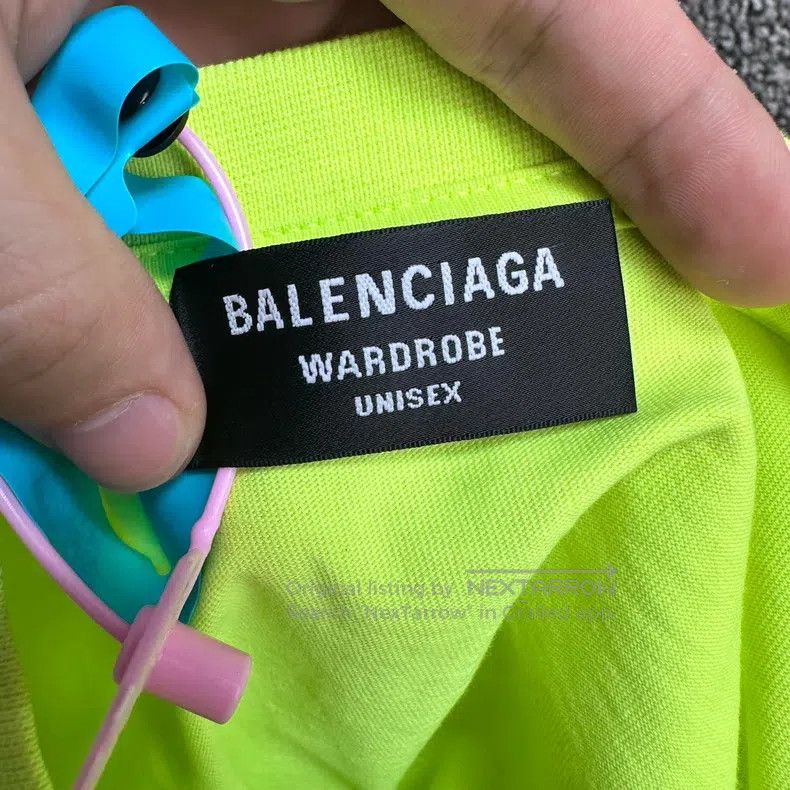 Balenciaga Balenciaga Double B Embroidery Logo Neon Yellow Short Slee Size US L / EU 52-54 / 3 - 3 Thumbnail