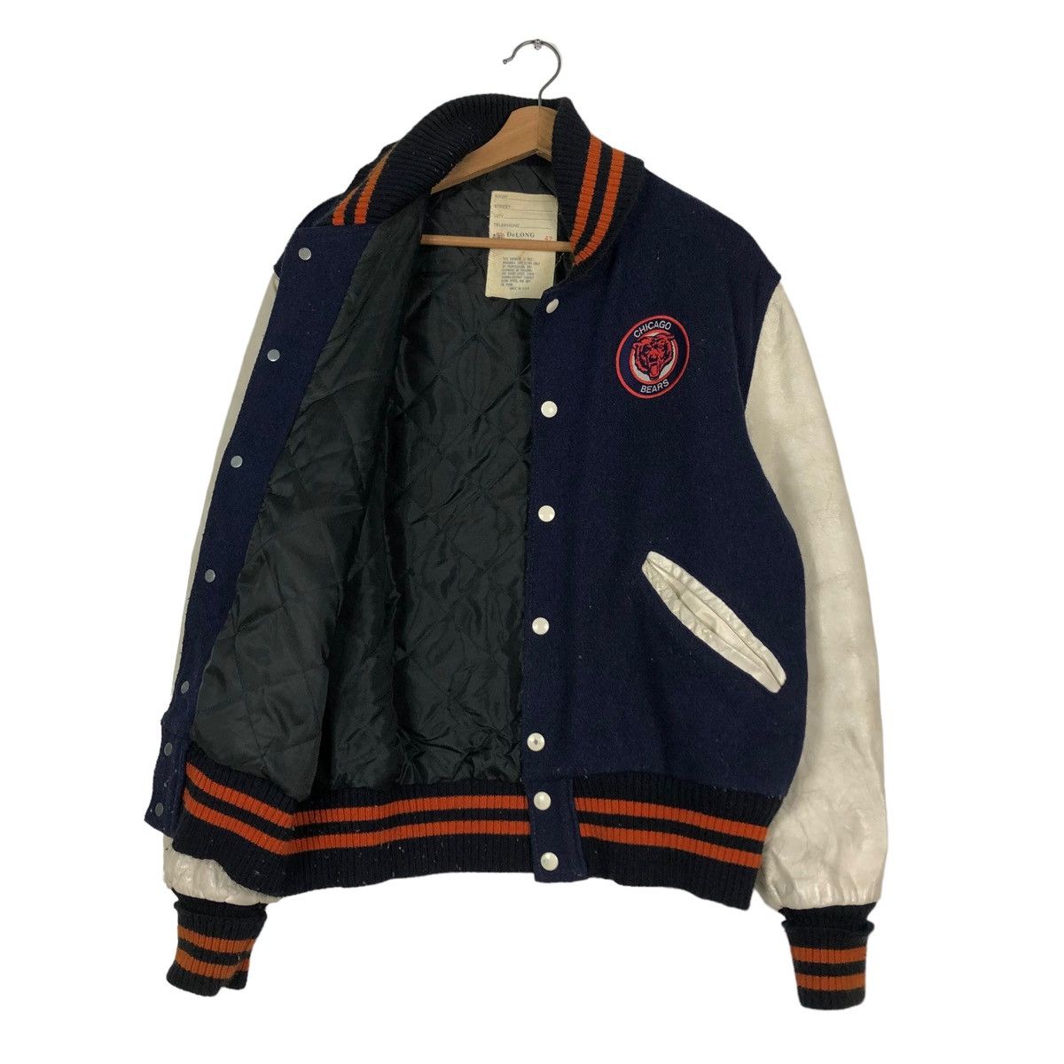 Toyo Enterprises 🔥VINTAGE LEATHER VARSITY JACKET DELONG USA CHICAGO BEARS Size US M / EU 48-50 / 2 - 13 Thumbnail