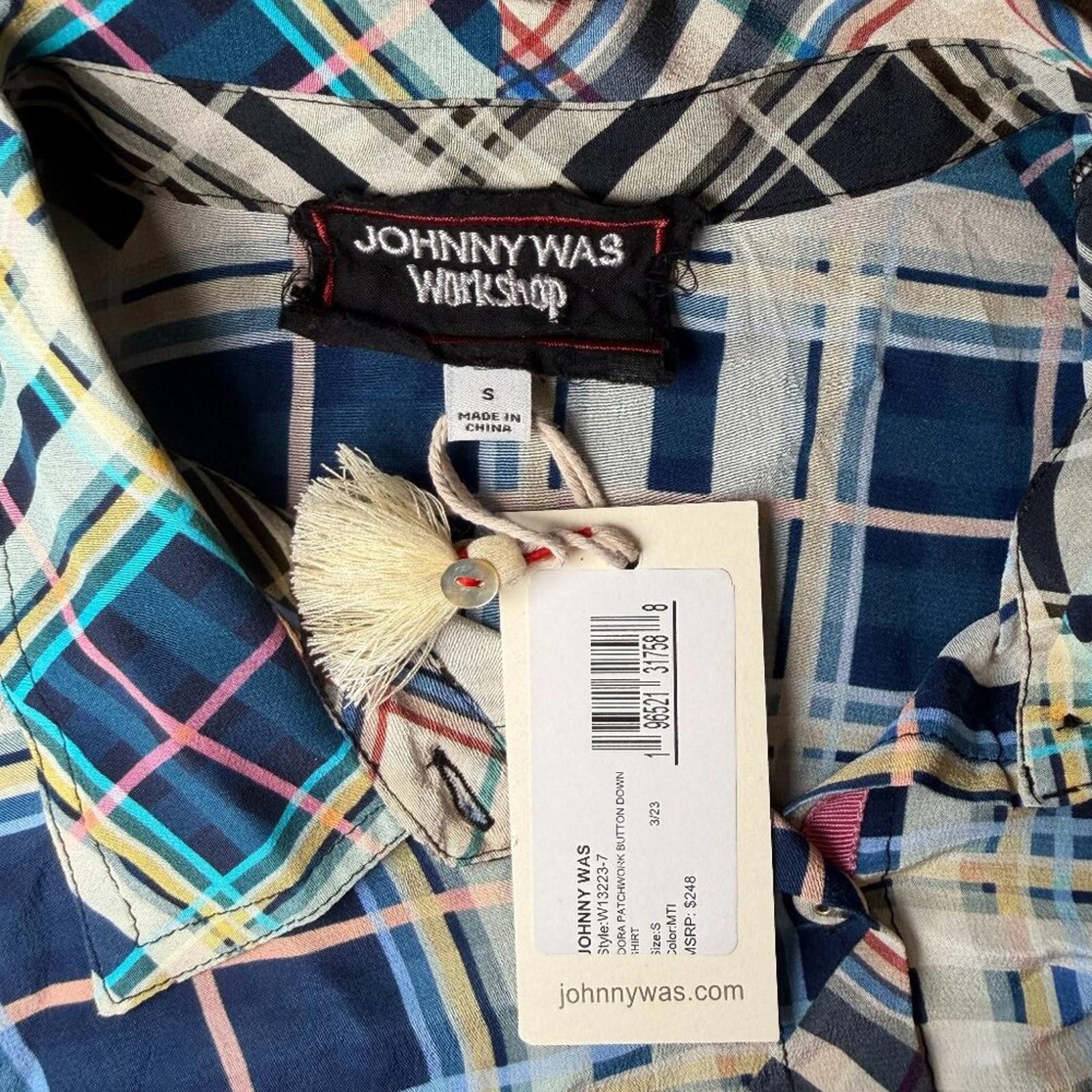 Other Johnny Was Idora Patchwork Button Down Shirt Silk NWT Boho Size S / US 4 / IT 40 - 4 Thumbnail