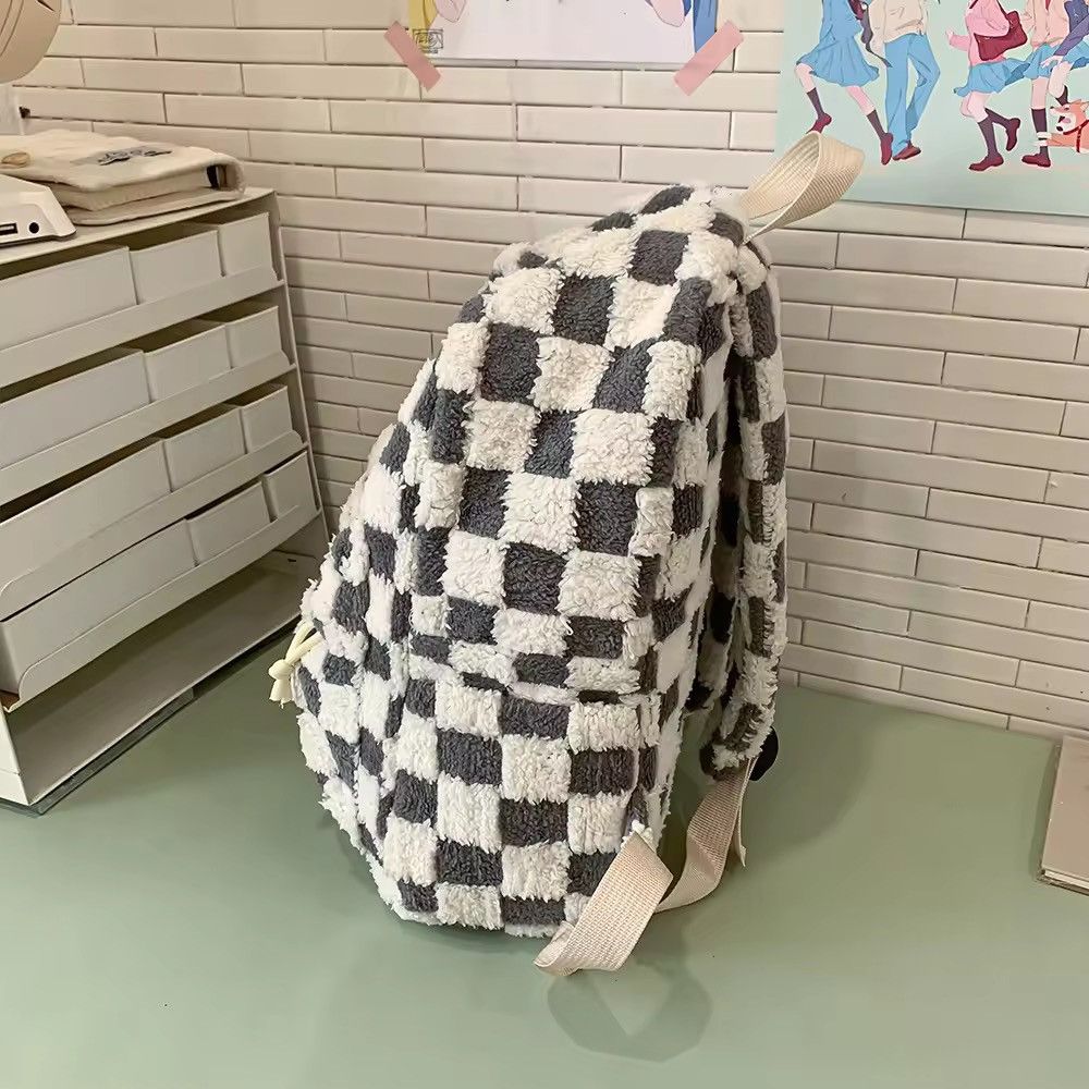 Japanese Brand Ins Style Backpack Fluffy Backpack Size ONE SIZE - 3 Thumbnail
