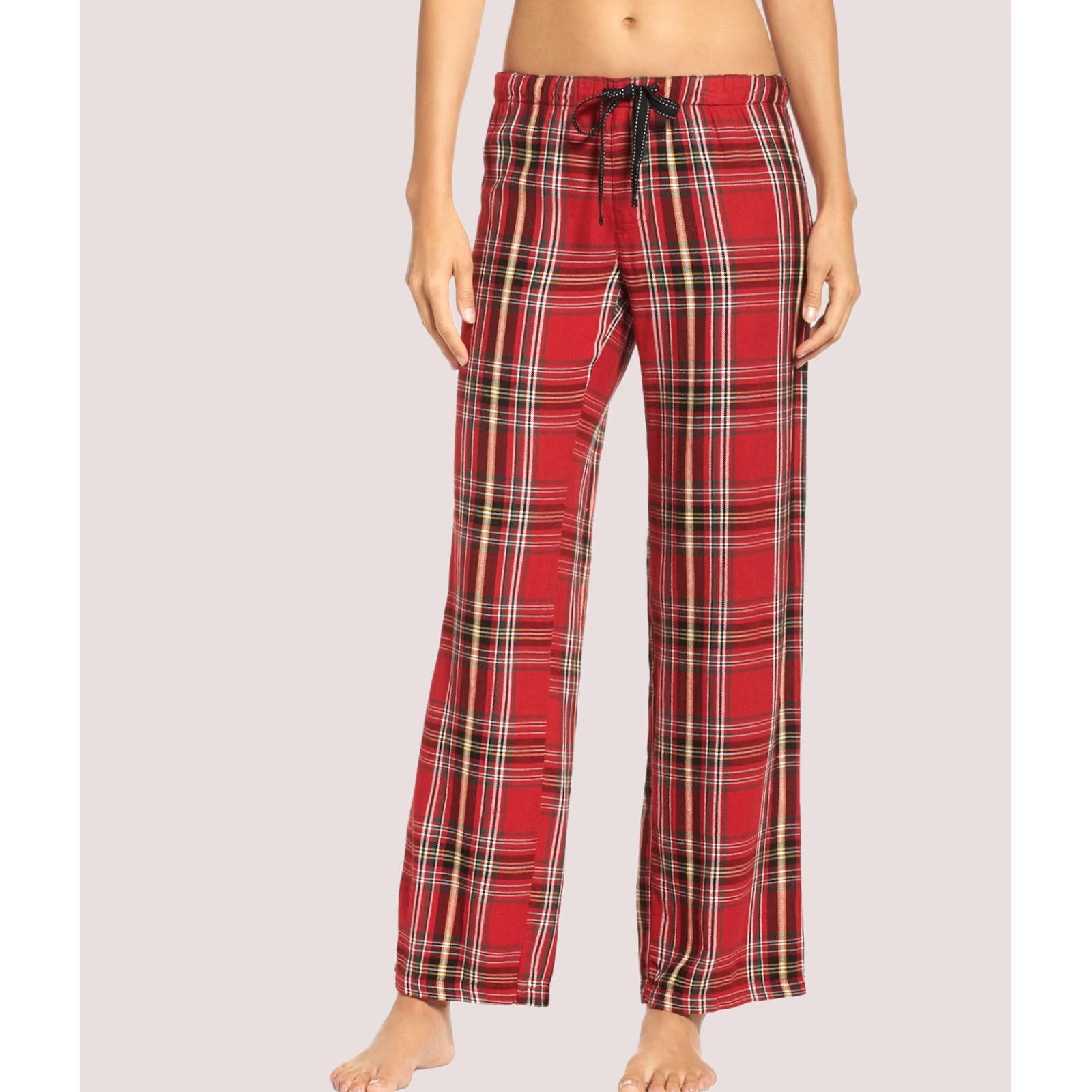 Vintage P.J. Salvage Womens Plaid Pajama Lounge Pants, Red, S Size 28" / US 6 / IT 42 - 1 Preview