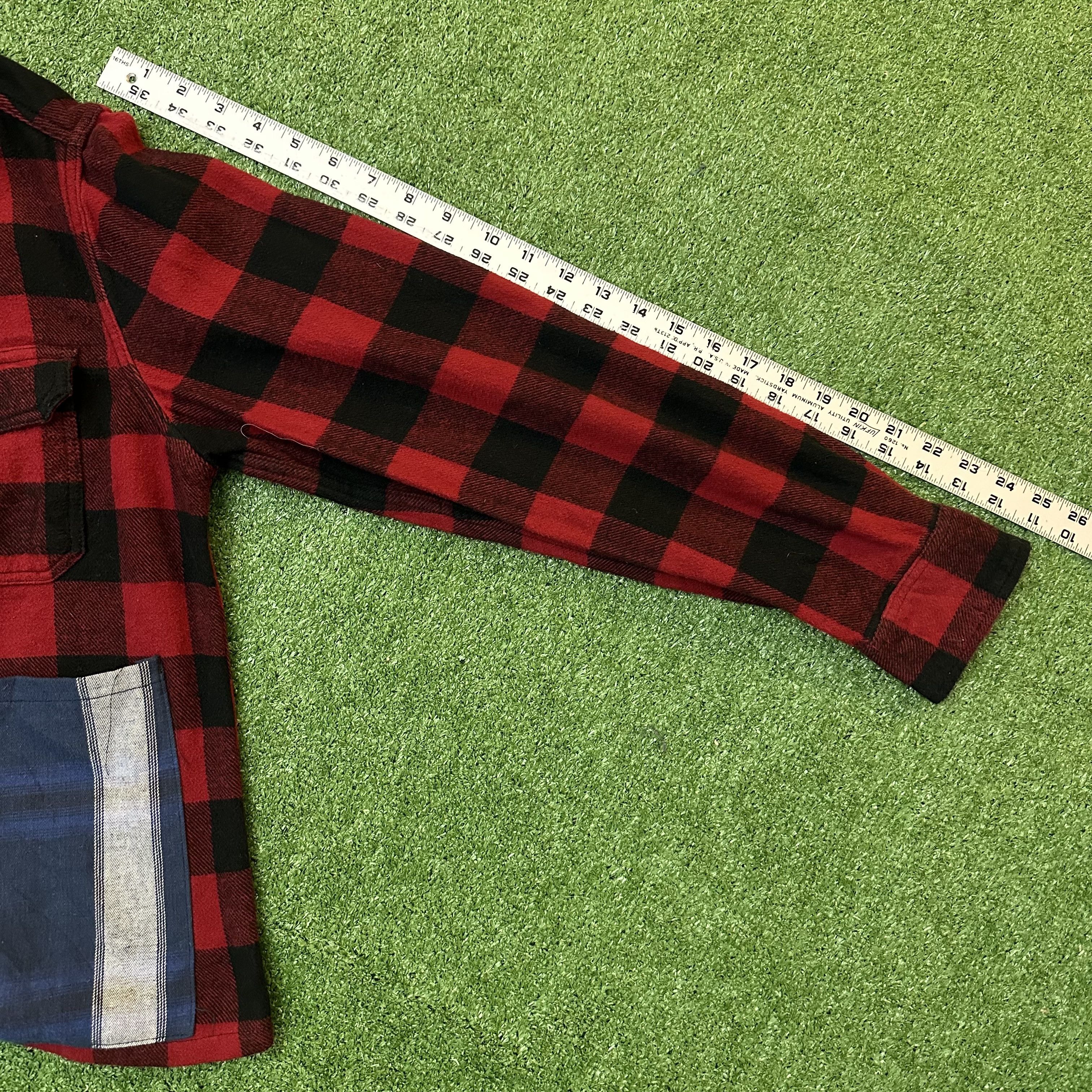 Other Red/Black Retro Plaid Patchwork Button Up Flannel Size US M / EU 48-50 / 2 - 5 Thumbnail