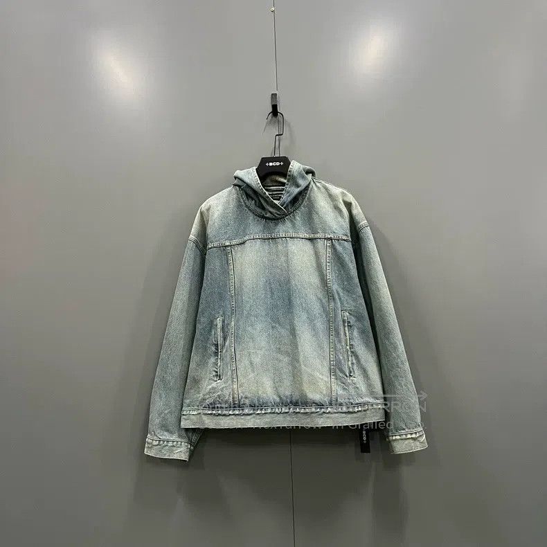 Balenciaga Balenciaga Blue Denim Hoodie Size US S / EU 44-46 / 1 - 1 Thumbnail