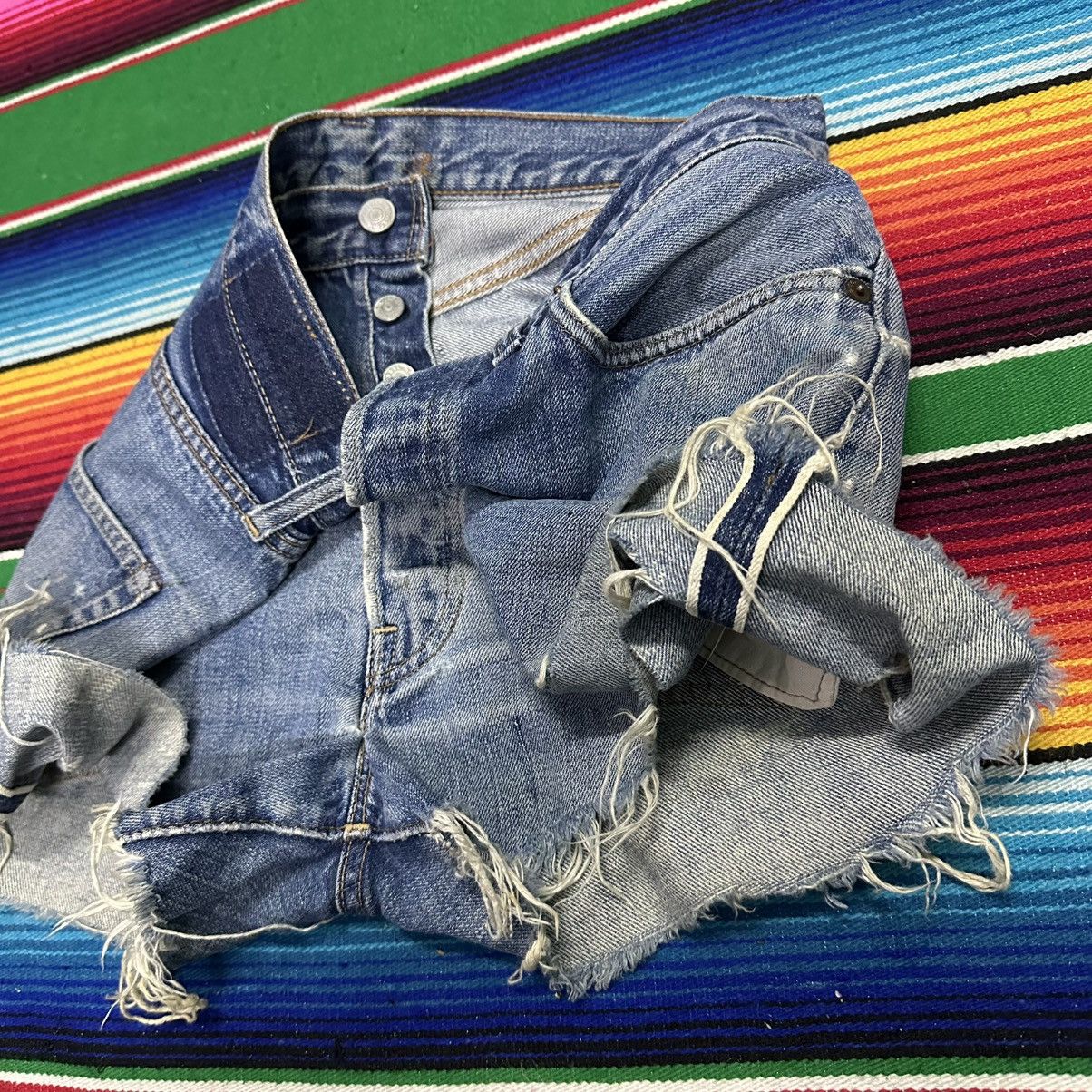 Levi's Distress Denim Levis Short Big E💥 Size US 32 / EU 48 - 10 Thumbnail
