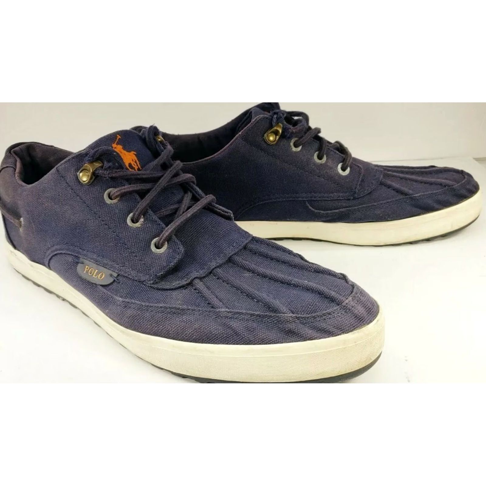 Polo Ralph Lauren Polo Ralph Lauren Ramiro Canvas Sneaker Shoes 12D Navy Blue Lace Up Men Casual Boat Shoe Dock Sneaker Size US L / EU 52-54 / 3 - 5 Thumbnail