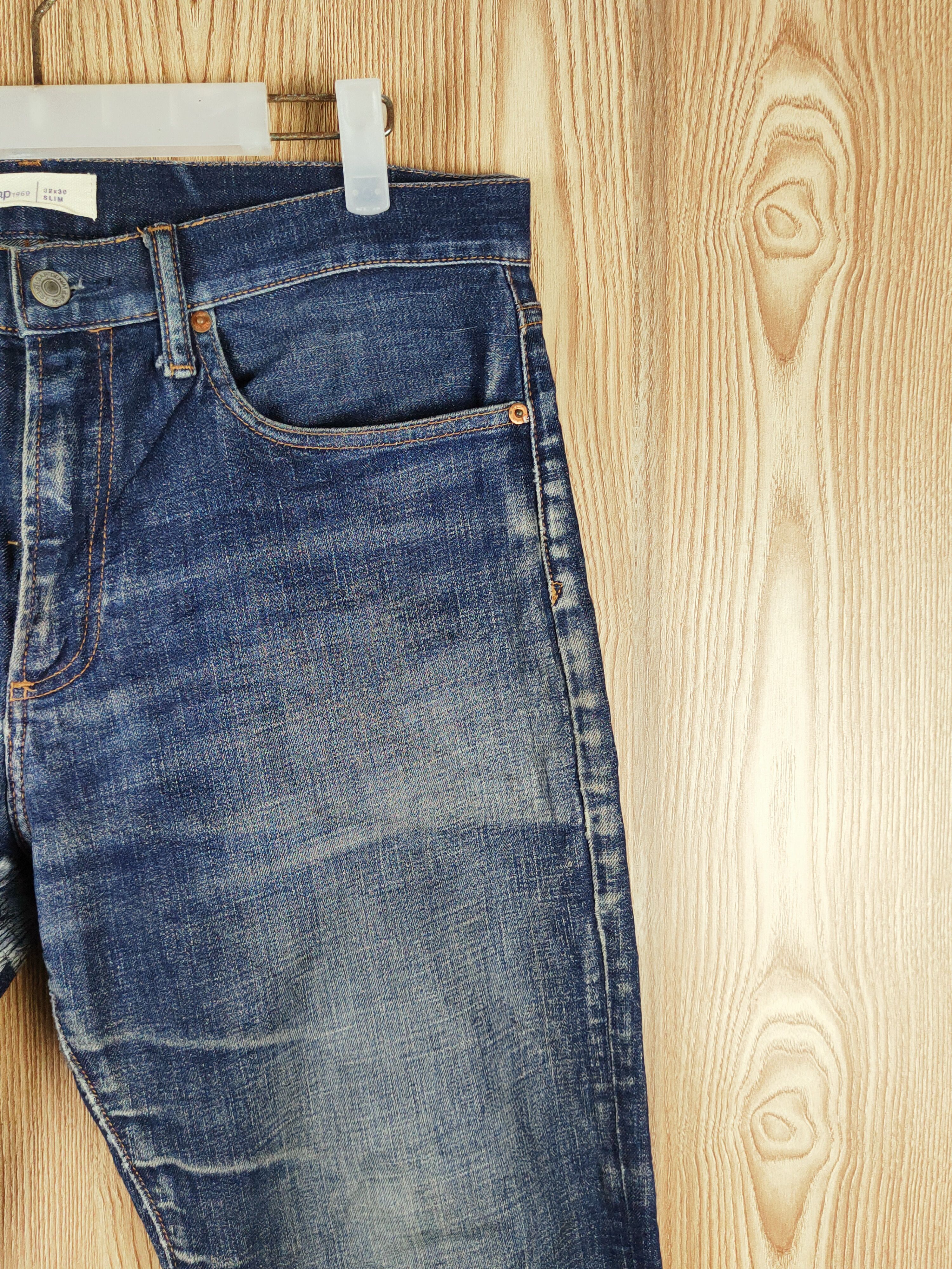 Gap Gap Dark Blue Faded Distressed Ripped Jeans #S2728 Size US 33 - 5 Thumbnail