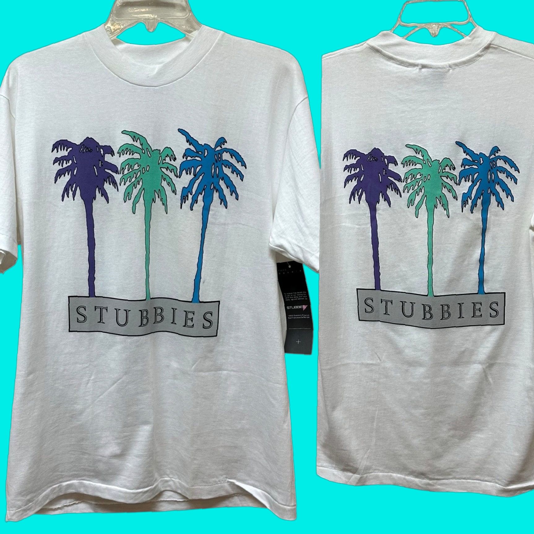 Vintage VINTAGE Stubbies Surf California Palm Trees Graphic T-shirt Single Stitch Size L Size US L / EU 52-54 / 3 - 1 Thumbnail