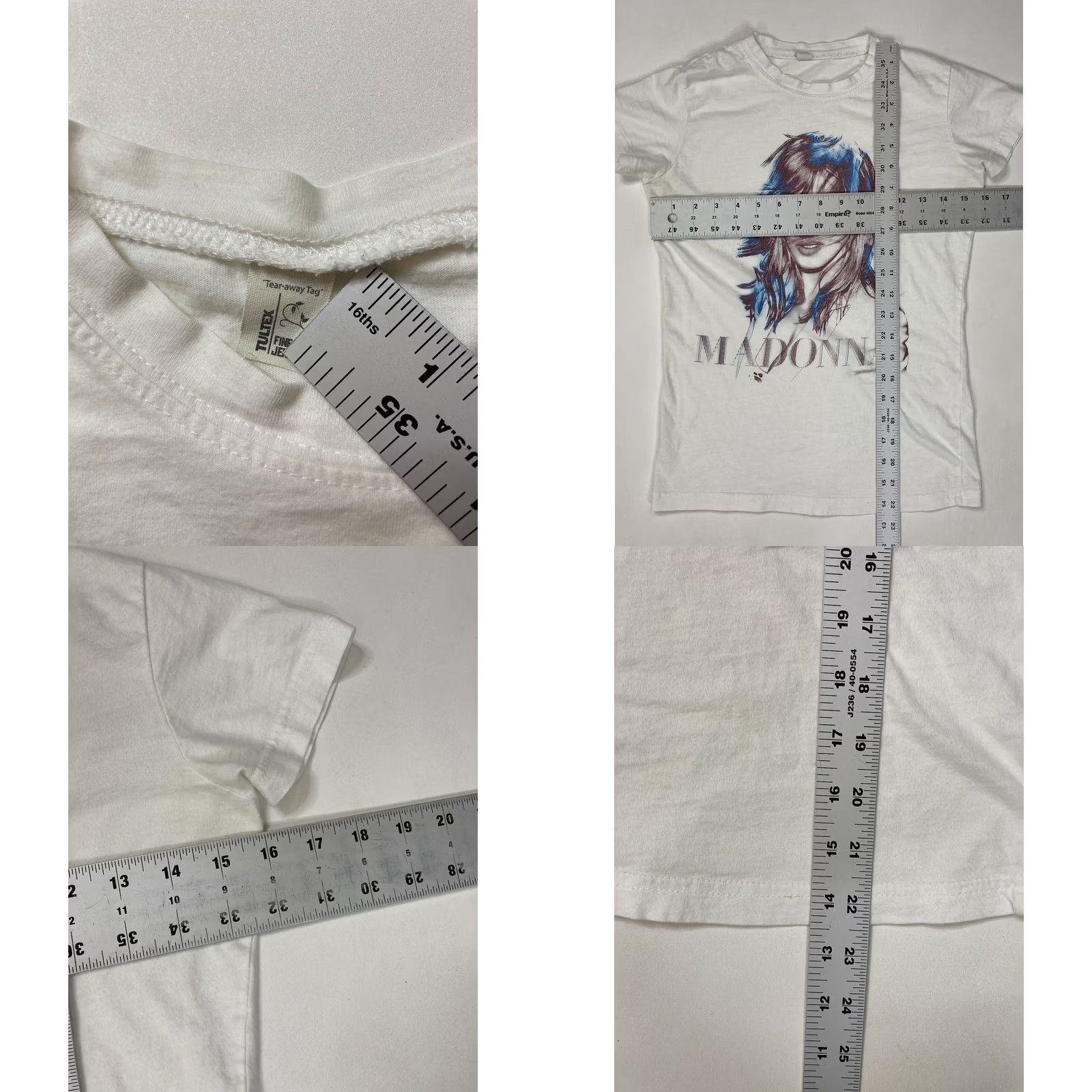 Tultex Madonna 2012 Graphic T-shirt Women Small White Short Sleeve Music Shirt Size S / US 4 / IT 40 - 8 Thumbnail