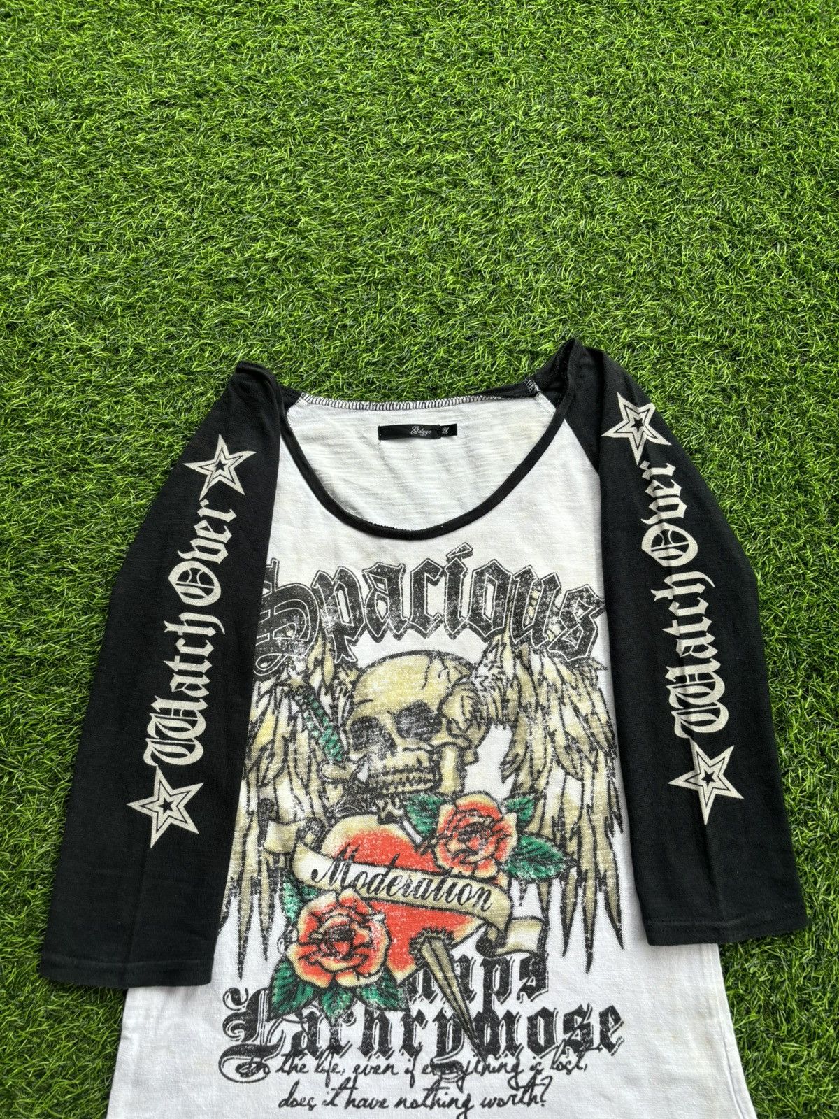 Hysteric Glamour Y2k Galyge Skull Poem Punk Style 3/4 Longsleeve Size US M / EU 48-50 / 2 - 2 Thumbnail