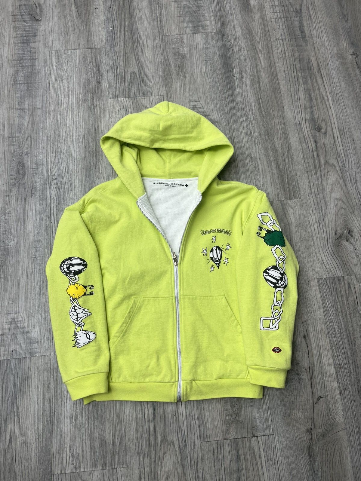 Chrome Hearts Matty Boy Green Link Zip-Up Hoodie