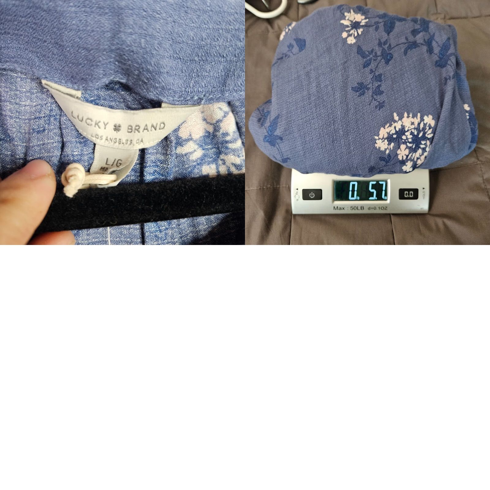 Lucky Brand Lucky Brand Women's Size Large Blue Floral Boho Peasant Blouse NWT Size L / US 10 / IT 46 - 8 Thumbnail